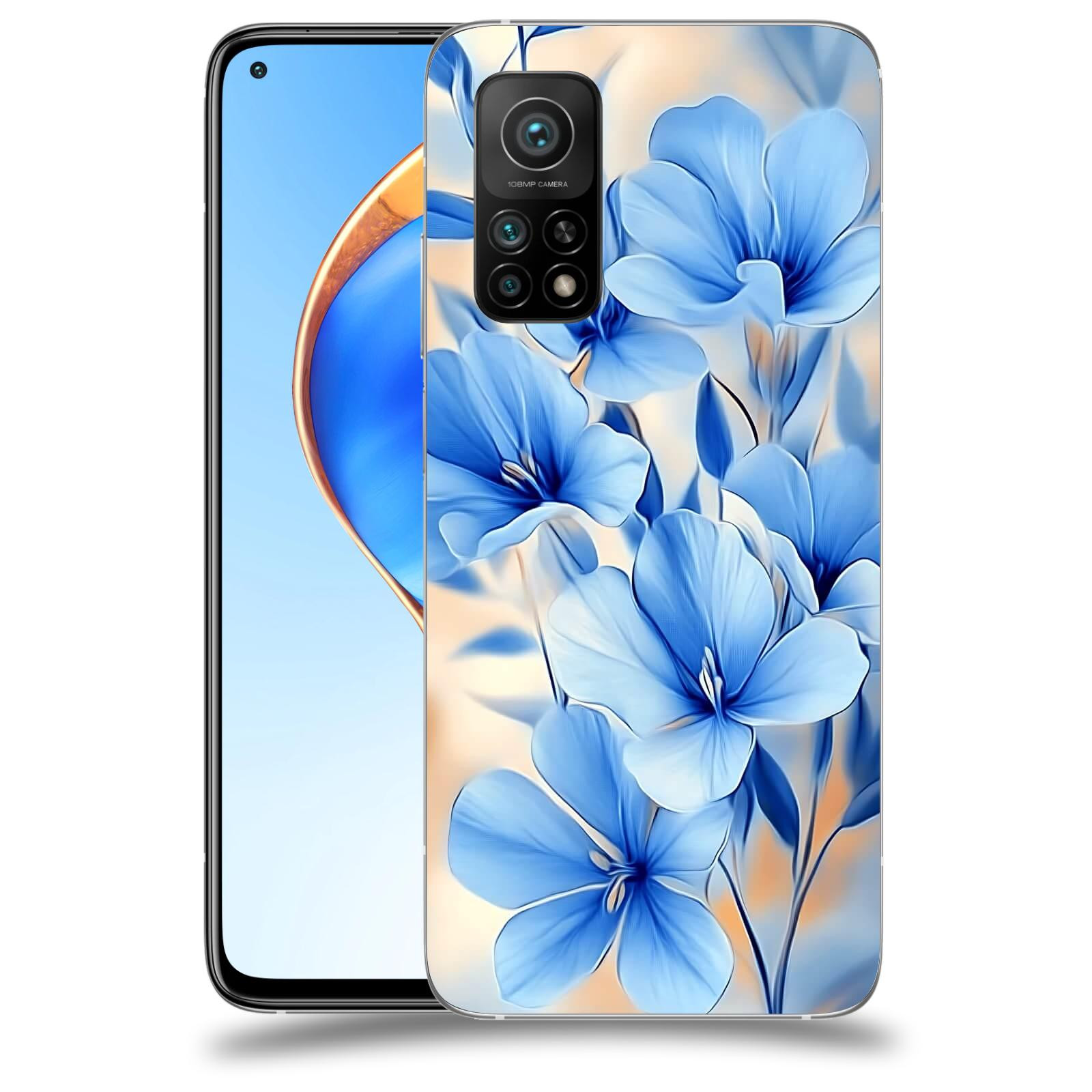 ACOVER Kryt na mobil Xiaomi Mi 10T Pro - Modré květiny.