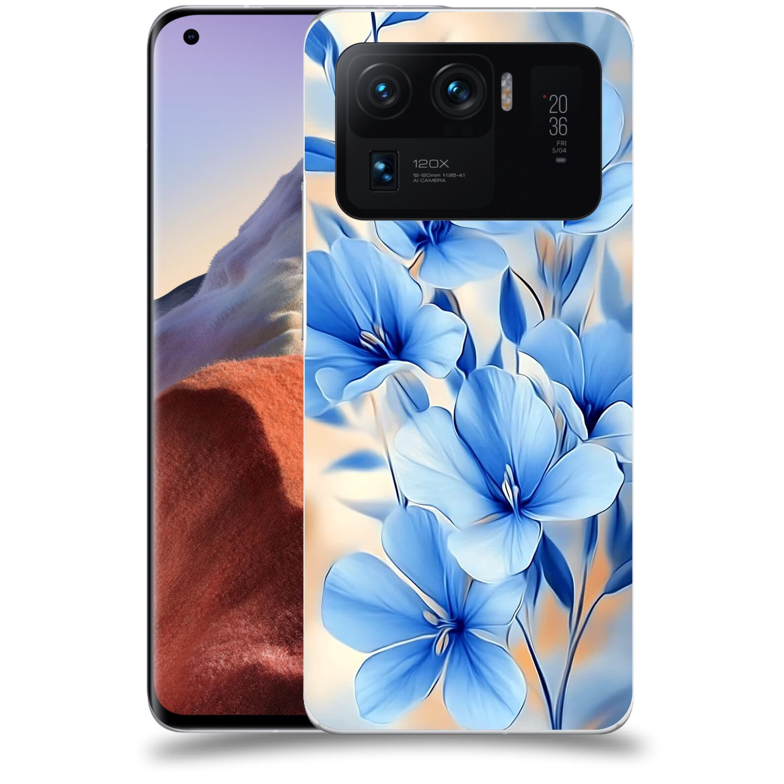 ACOVER Kryt na mobil Xiaomi Mi 11 Ultra - Modré květiny.