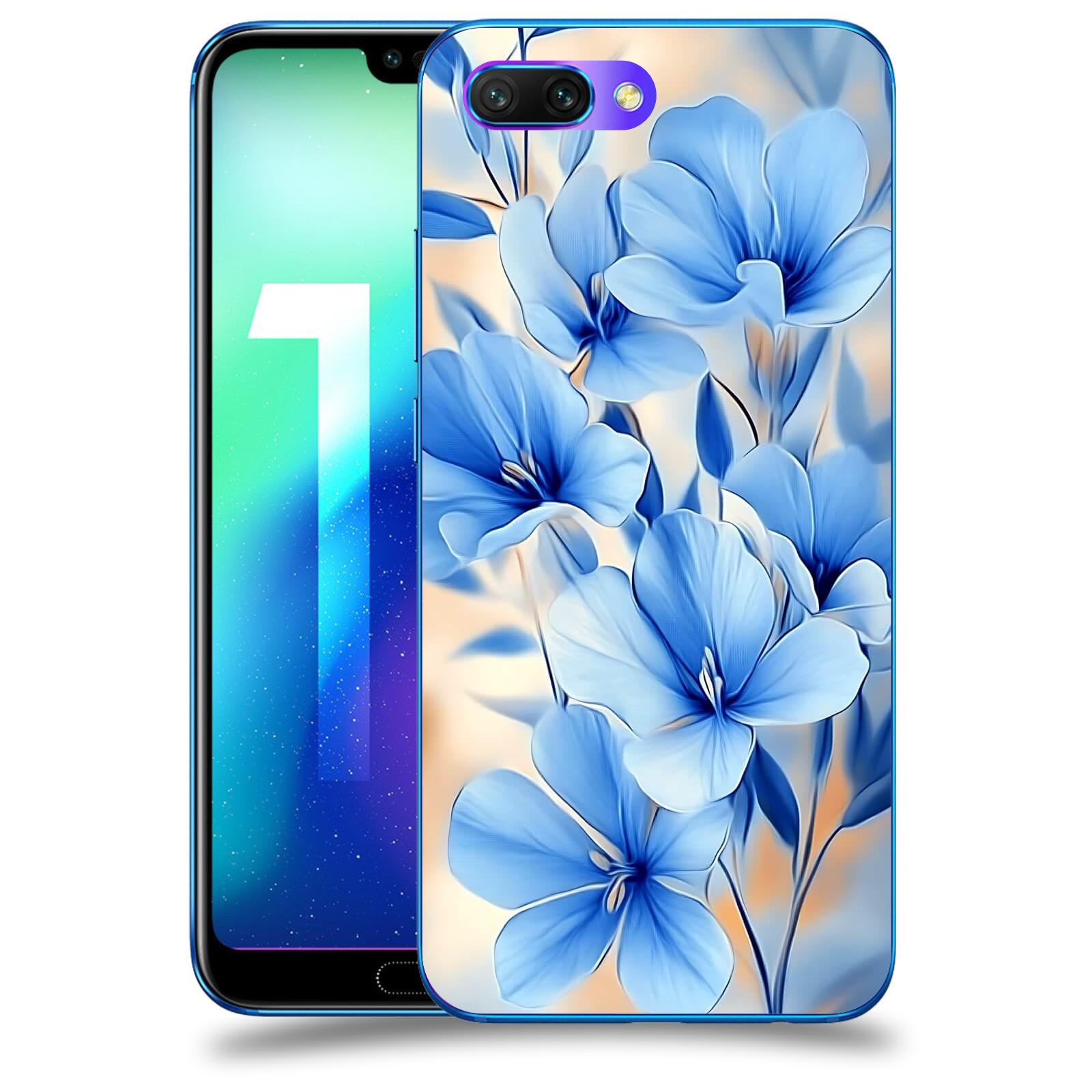 ACOVER Kryt na mobil Honor 10 - Modré květiny.
