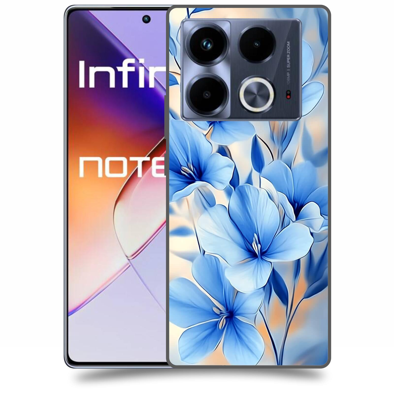 ACOVER Kryt na mobil Infinix Note 40 - Modré květiny.