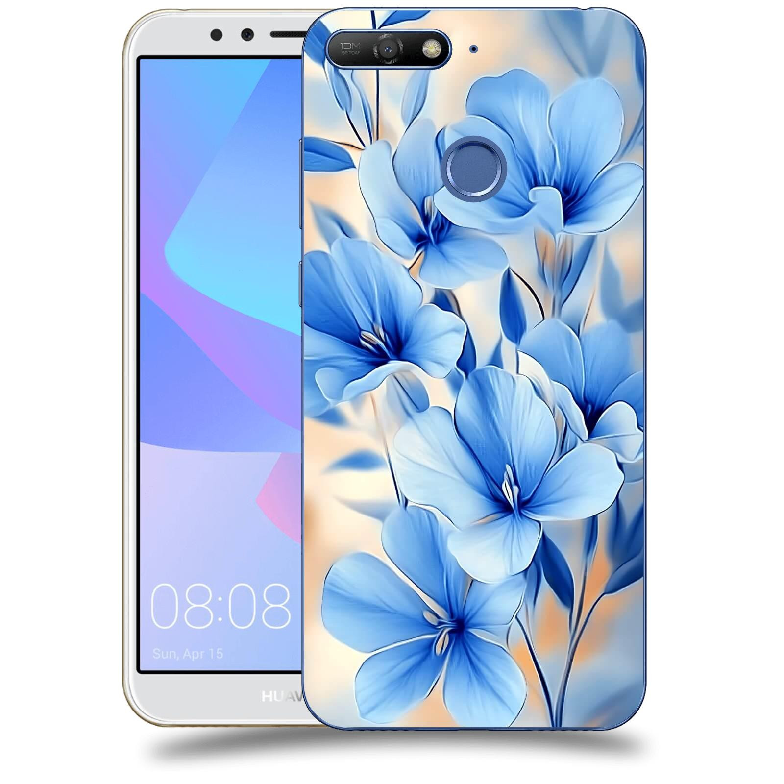 ACOVER Kryt na mobil Huawei Y6 Prime 2018 - Modré květiny.