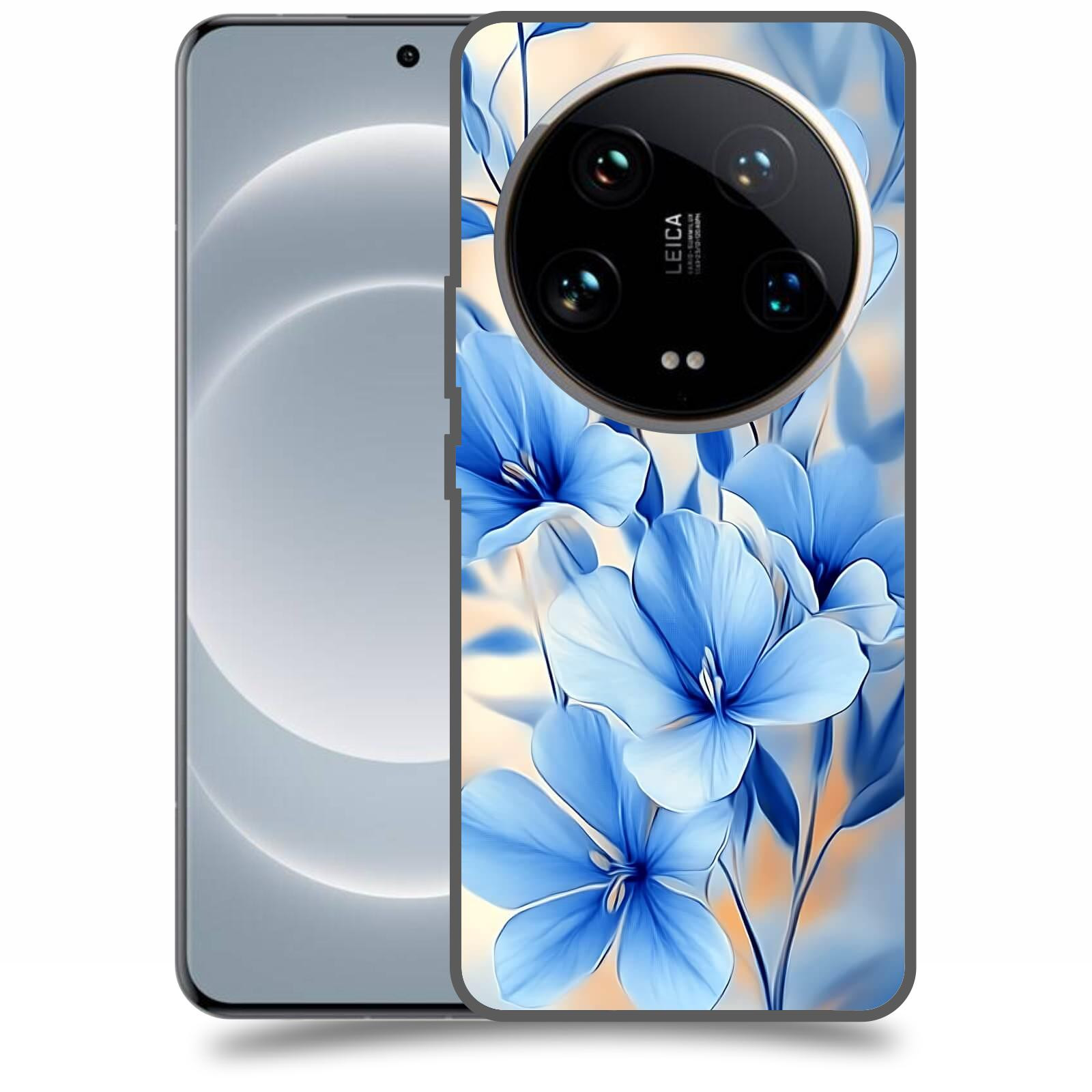 ACOVER Kryt na mobil Xiaomi 14 Ultra - Modré květiny.