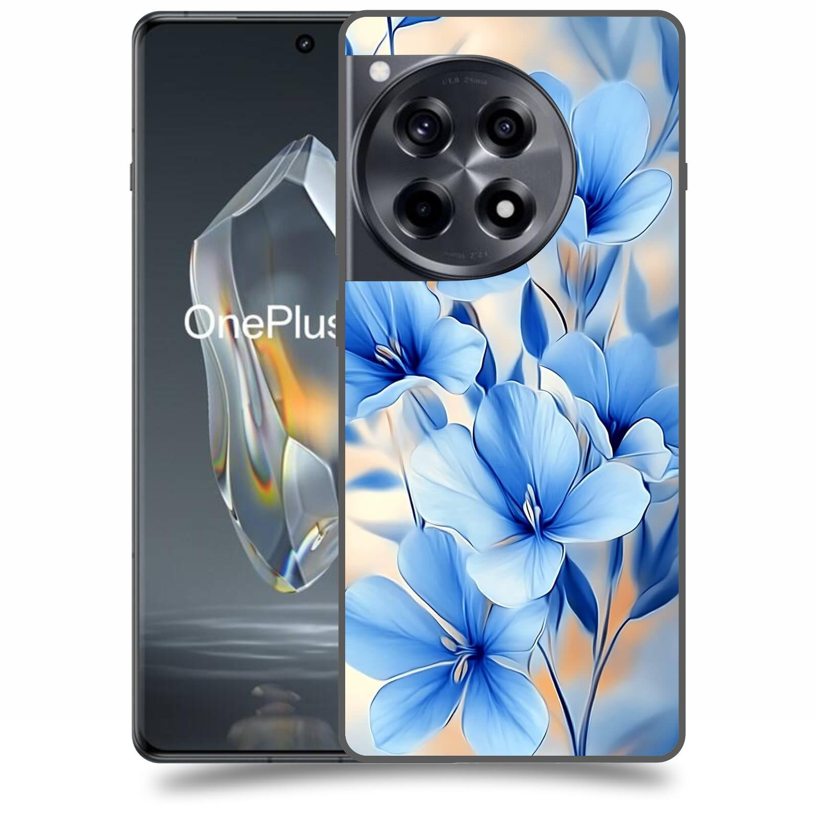 ACOVER Kryt na mobil OnePlus 12 - Modré květiny.