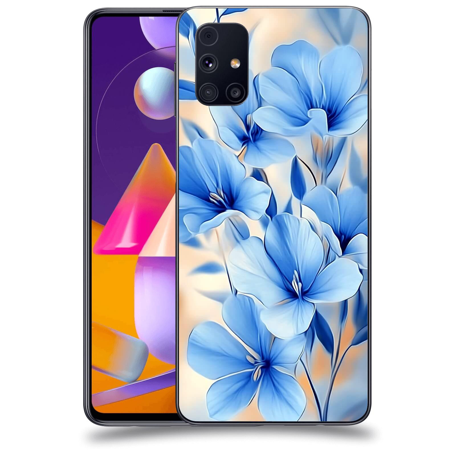 ACOVER Kryt na mobil Samsung Galaxy M31s - Modré květiny.