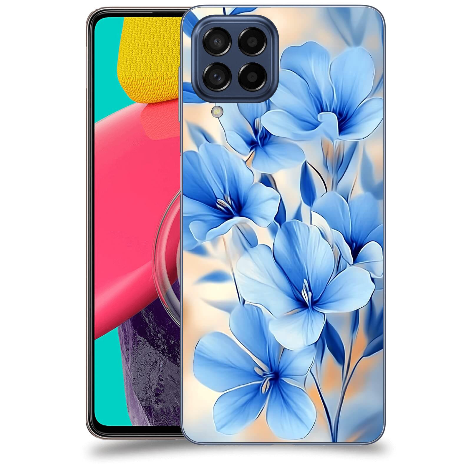 ACOVER Kryt na mobil Samsung Galaxy M53 5G - Modré květiny.