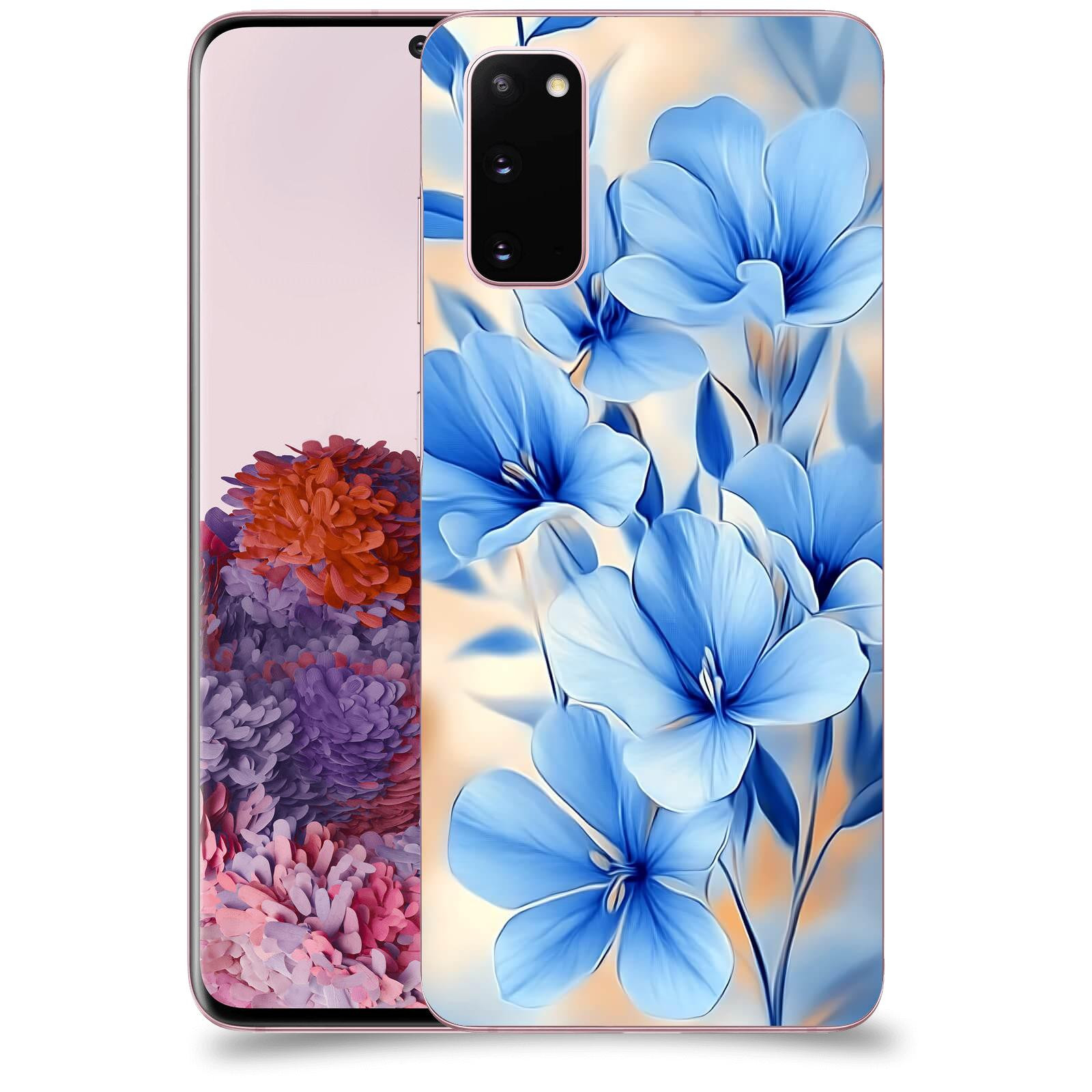 ACOVER Kryt na mobil Samsung Galaxy S20 G980F - Modré květiny.