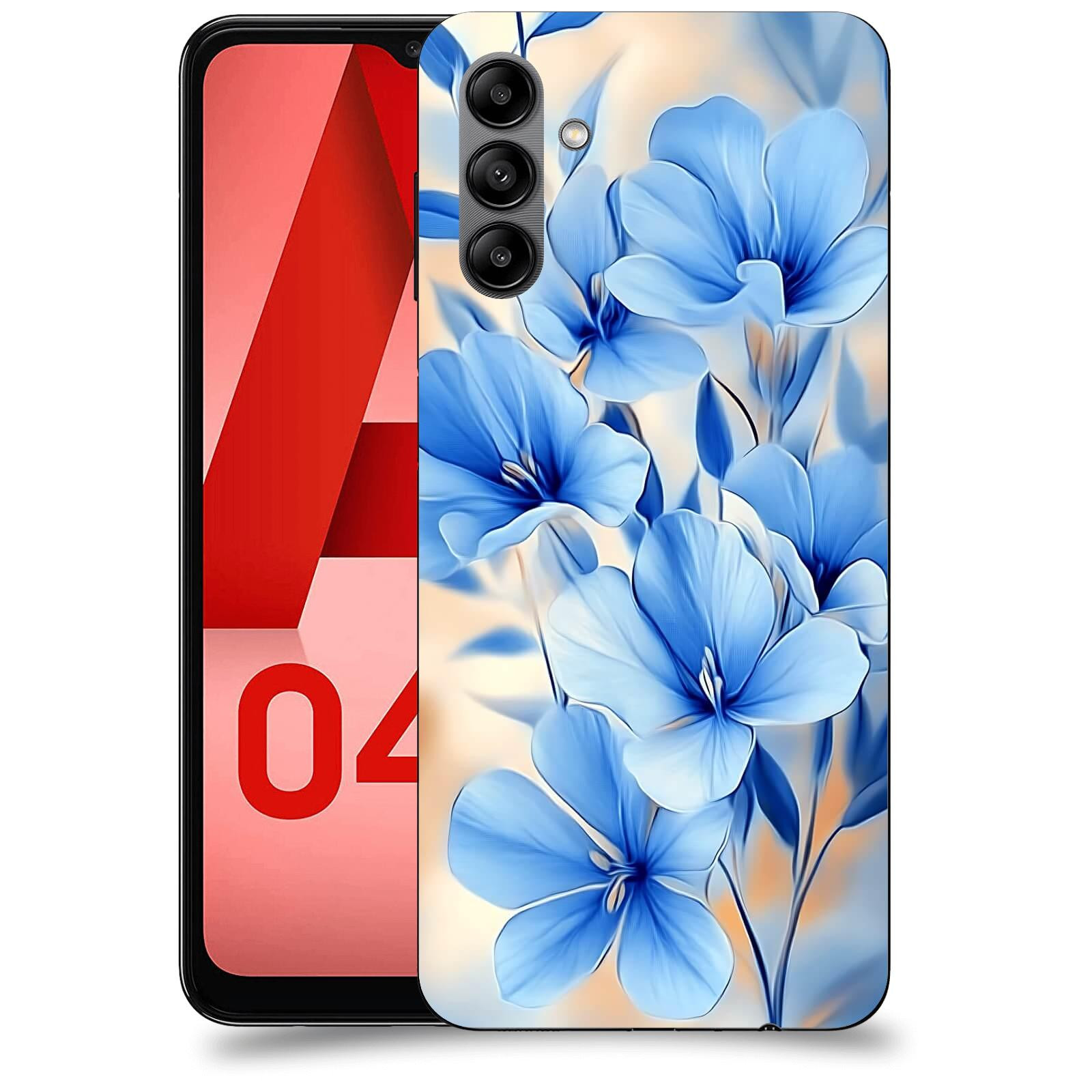 ACOVER Kryt na mobil Samsung Galaxy A04s - Modré květiny.