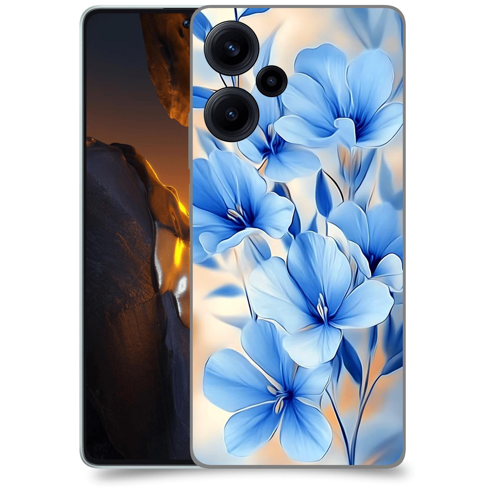 ACOVER Kryt na mobil Xiaomi Poco F5 - Modré květiny.