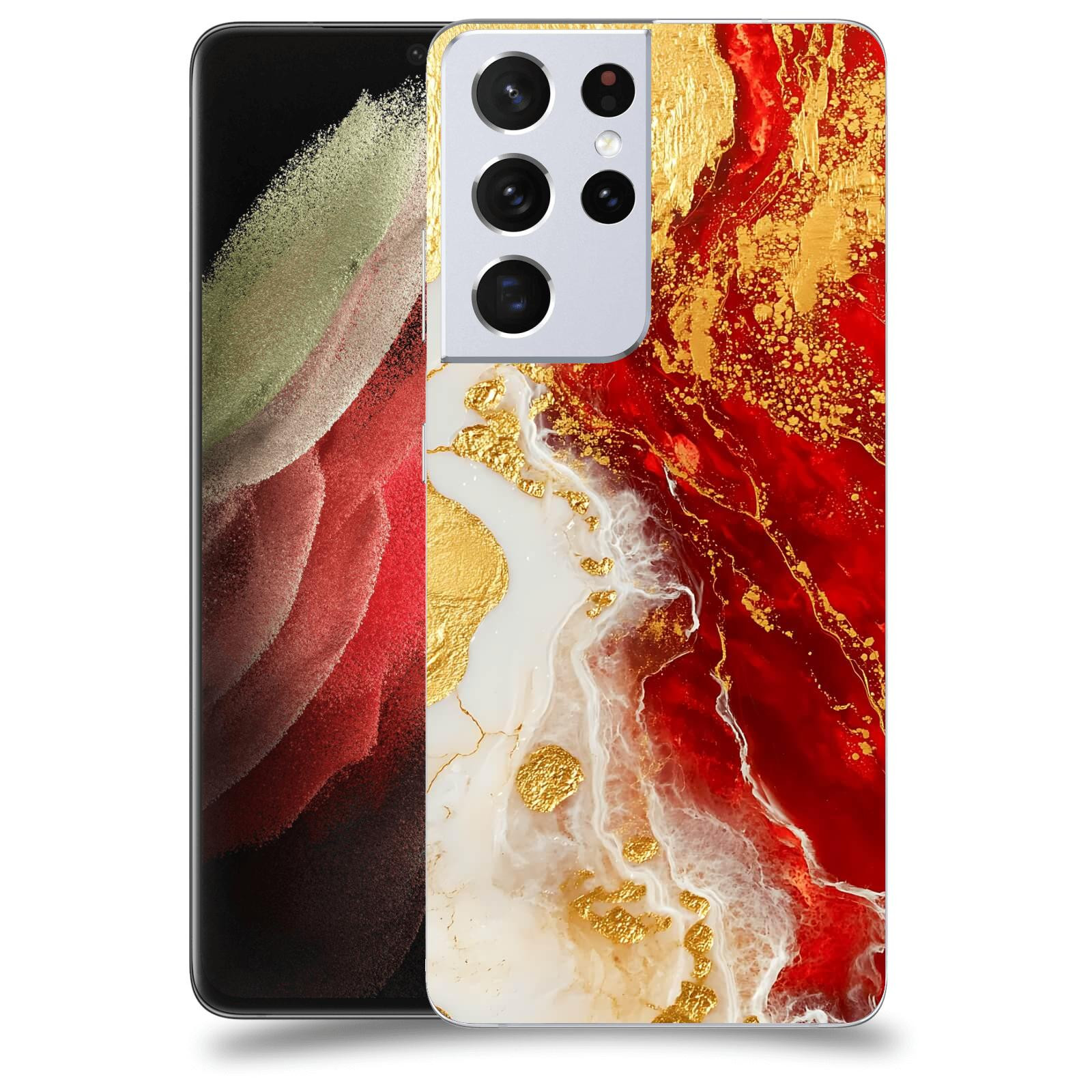 ACOVER Kryt na mobil Samsung Galaxy S21 Ultra 5G G998B - Golden Blood III