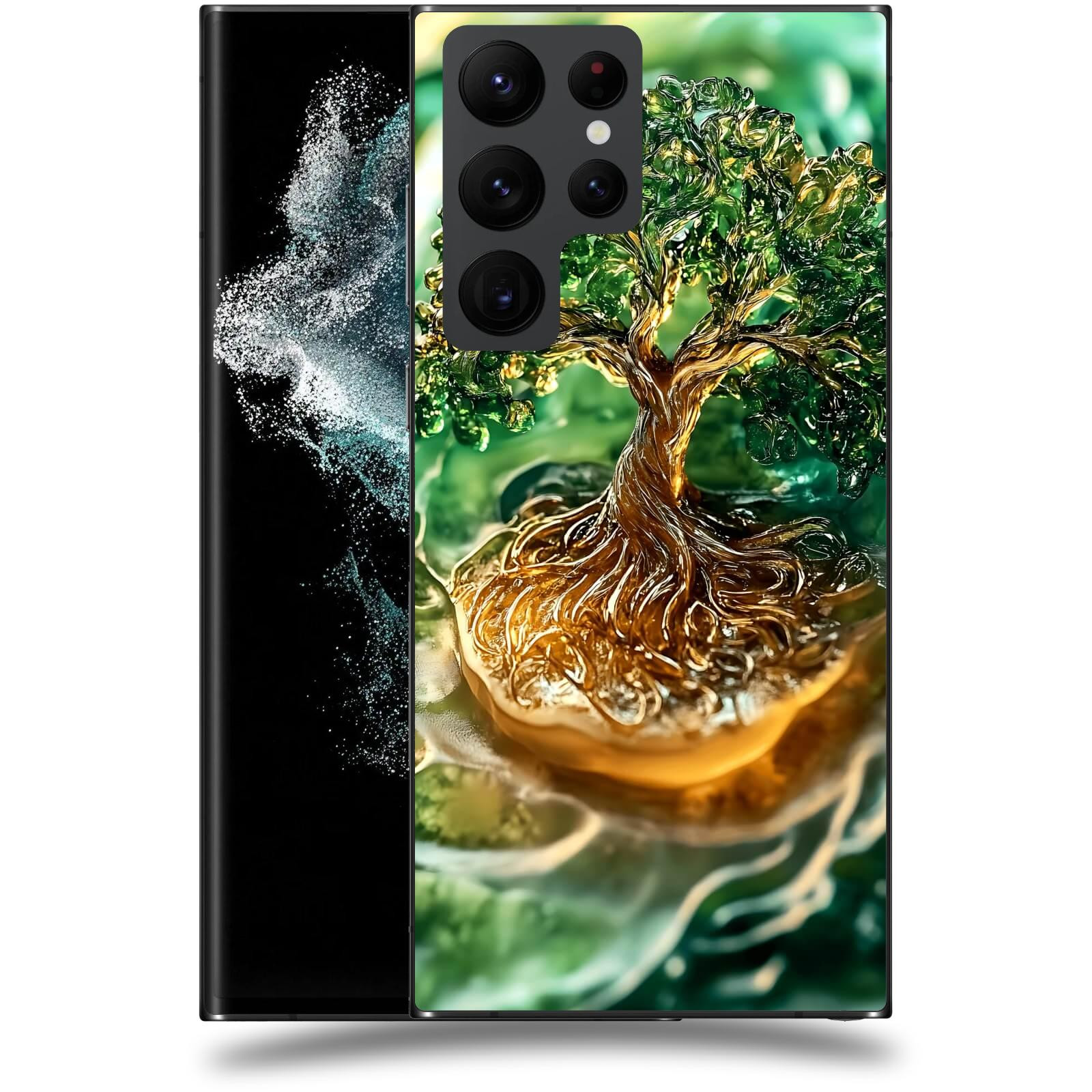 ACOVER Kryt na mobil Samsung Galaxy S22 Ultra 5G - Golden Moss III
