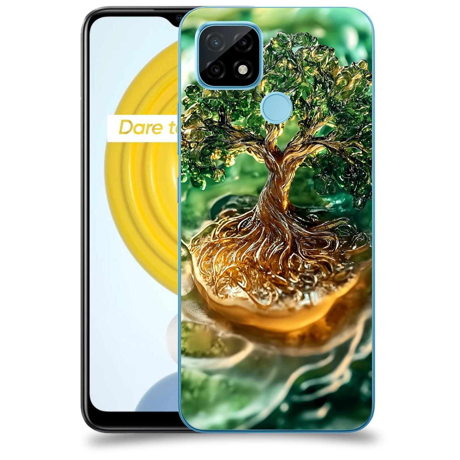 ACOVER Kryt na mobil Realme C21 - Golden Moss III