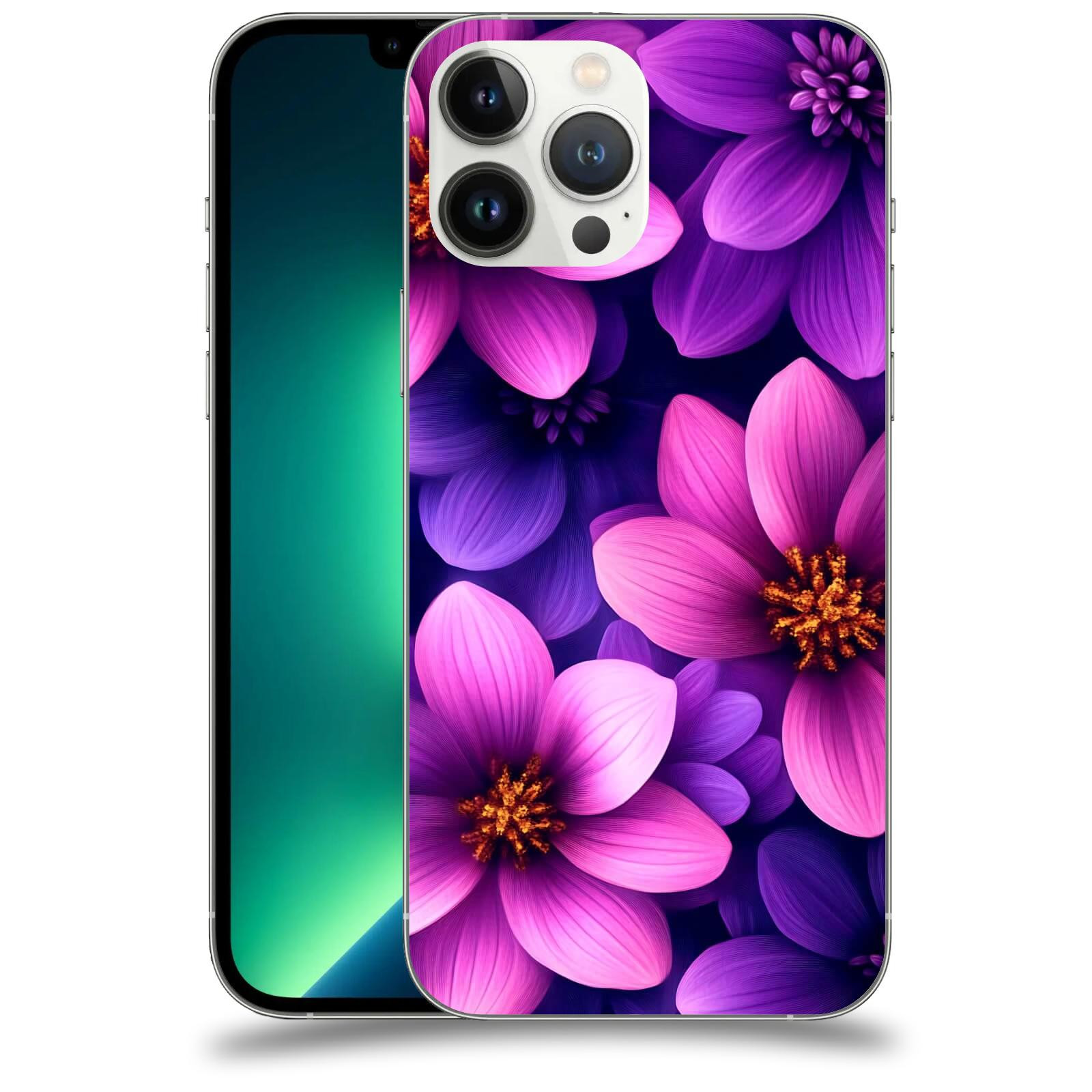 ACOVER Kryt na mobil Apple iPhone 13 Pro Max - Fialové květiny