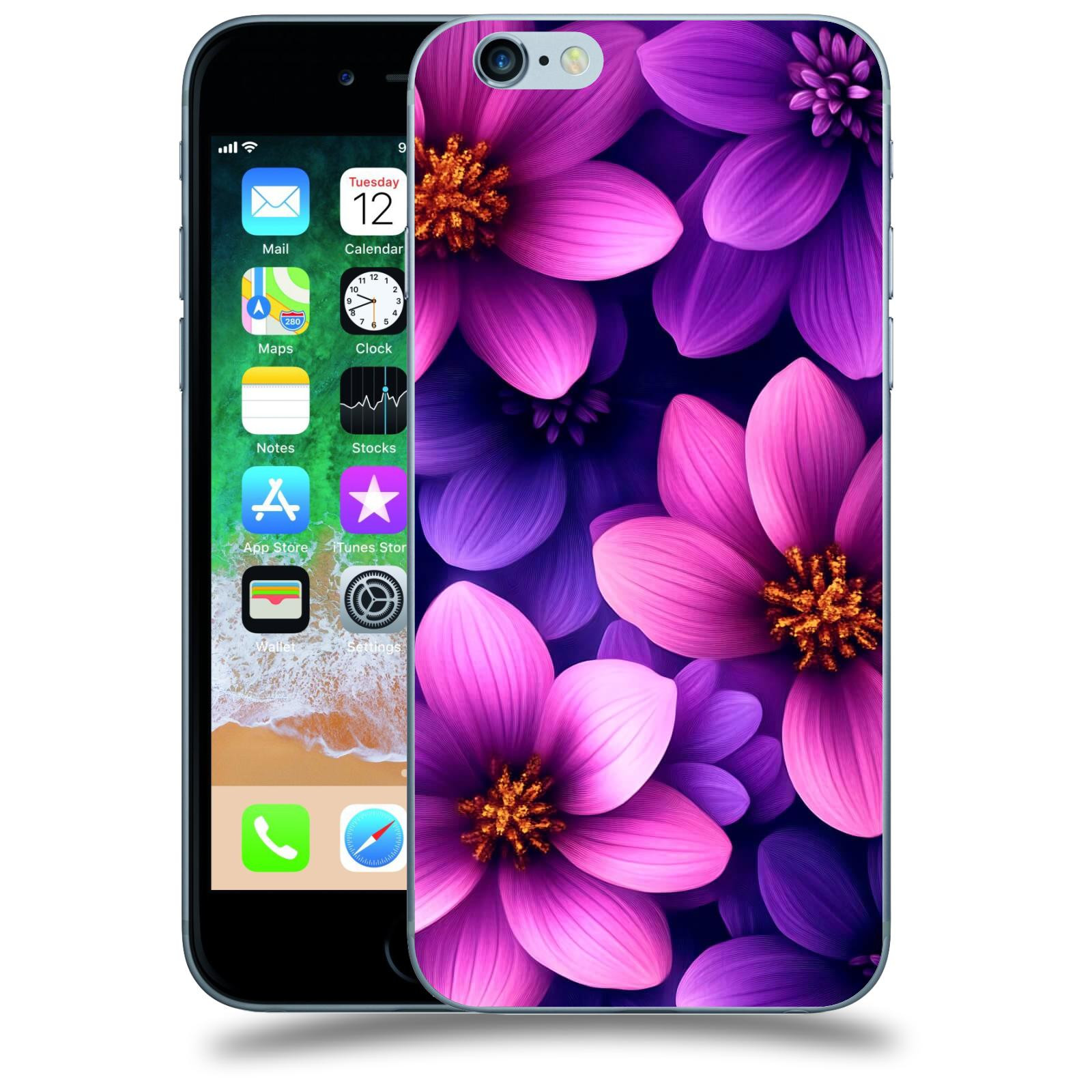 ACOVER Kryt na mobil Apple iPhone 6/6S - Fialové květiny