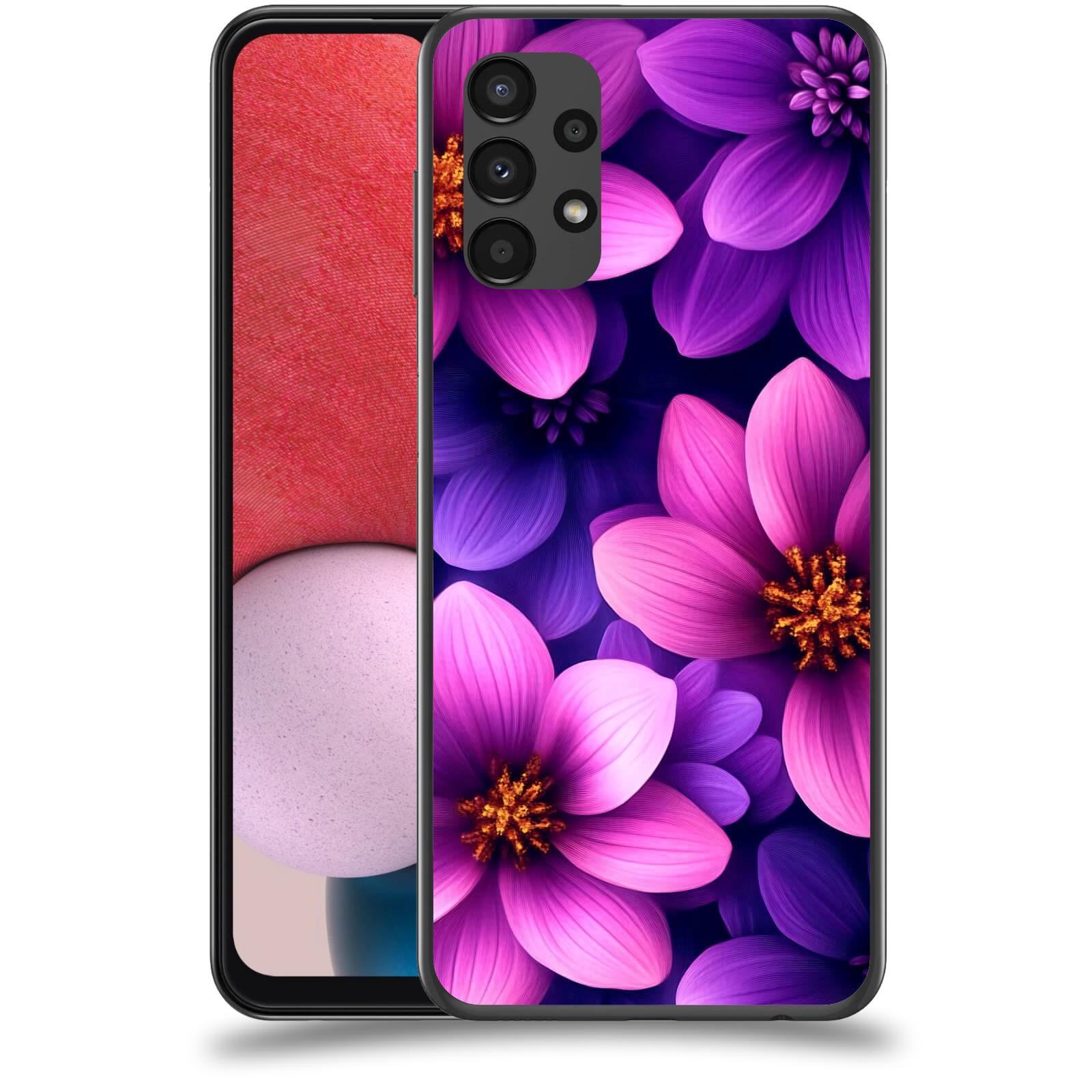 ACOVER Kryt na mobil Samsung Galaxy A13 4G A135 - Fialové květiny
