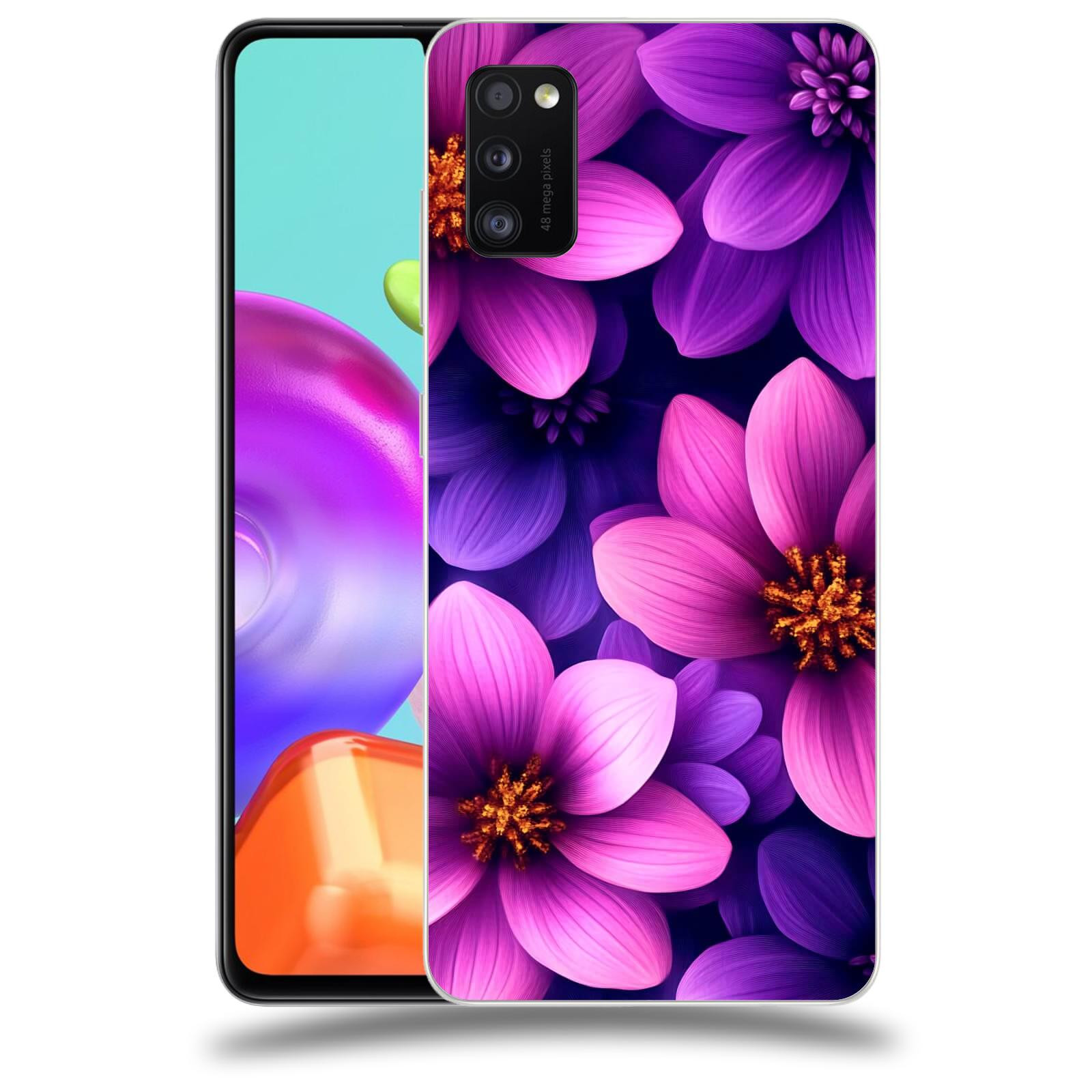 ACOVER Kryt na mobil Samsung Galaxy A41 A415F - Fialové květiny