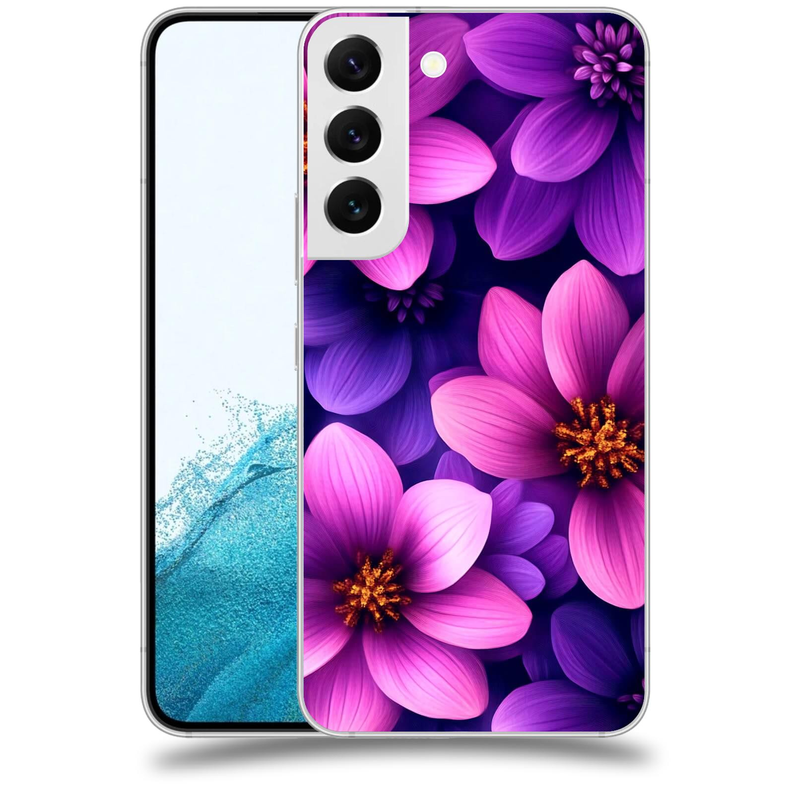 ACOVER Kryt na mobil Samsung Galaxy S22 5G - Fialové květiny