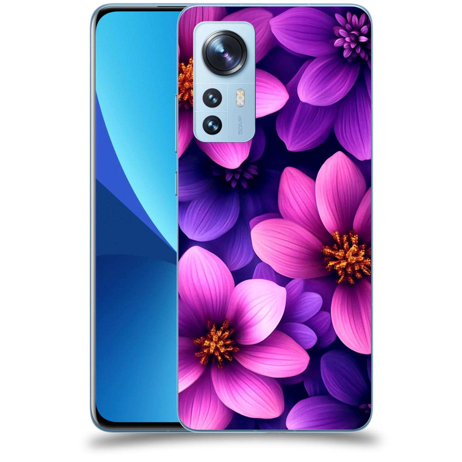 ACOVER Kryt na mobil Xiaomi 12X - Fialové květiny