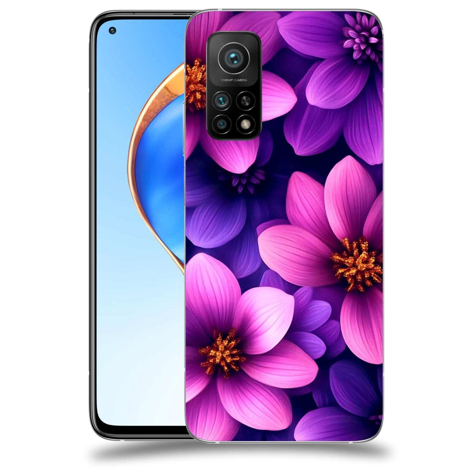 ACOVER Kryt na mobil Xiaomi Mi 10T Pro - Fialové květiny