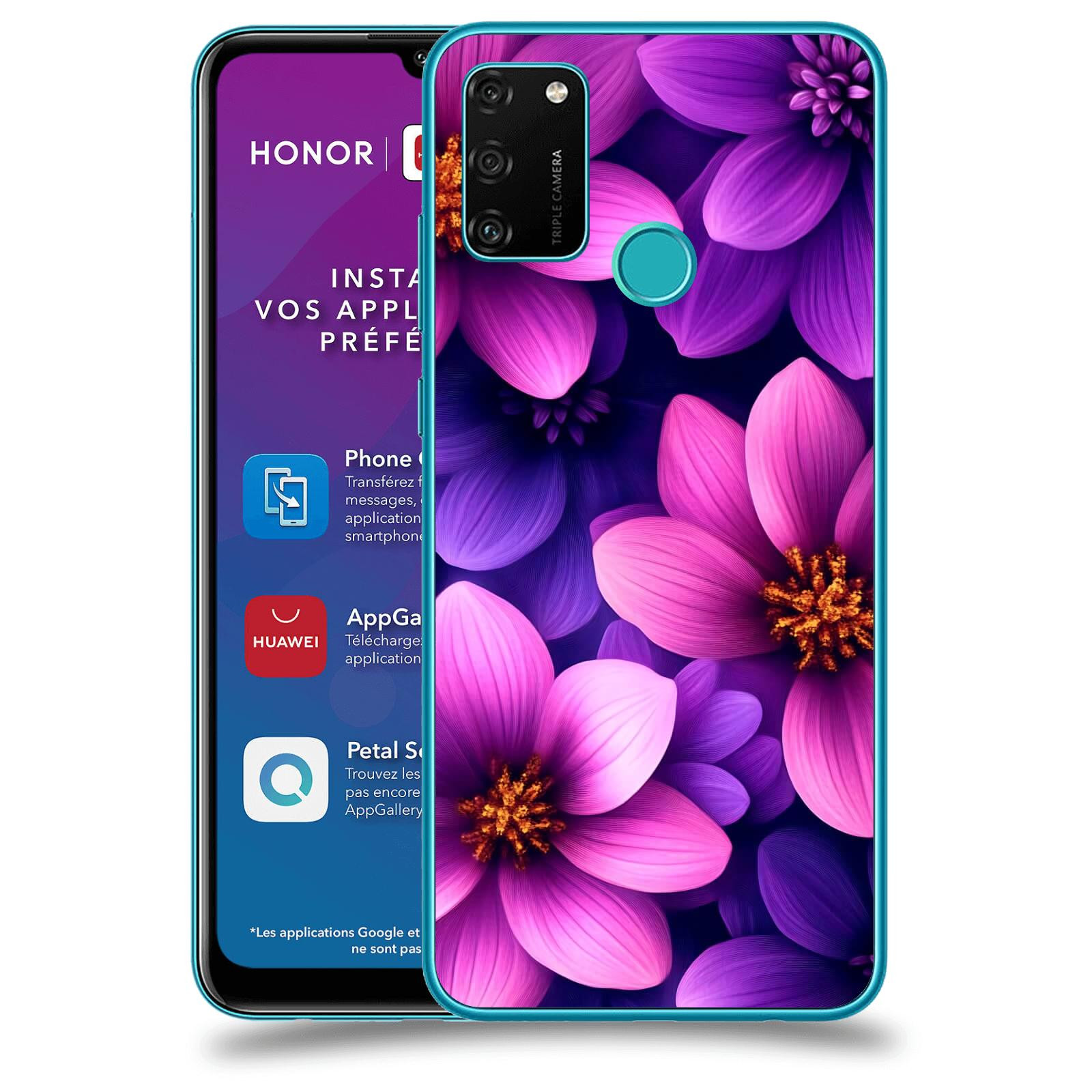 ACOVER Kryt na mobil Honor 9A - Fialové květiny