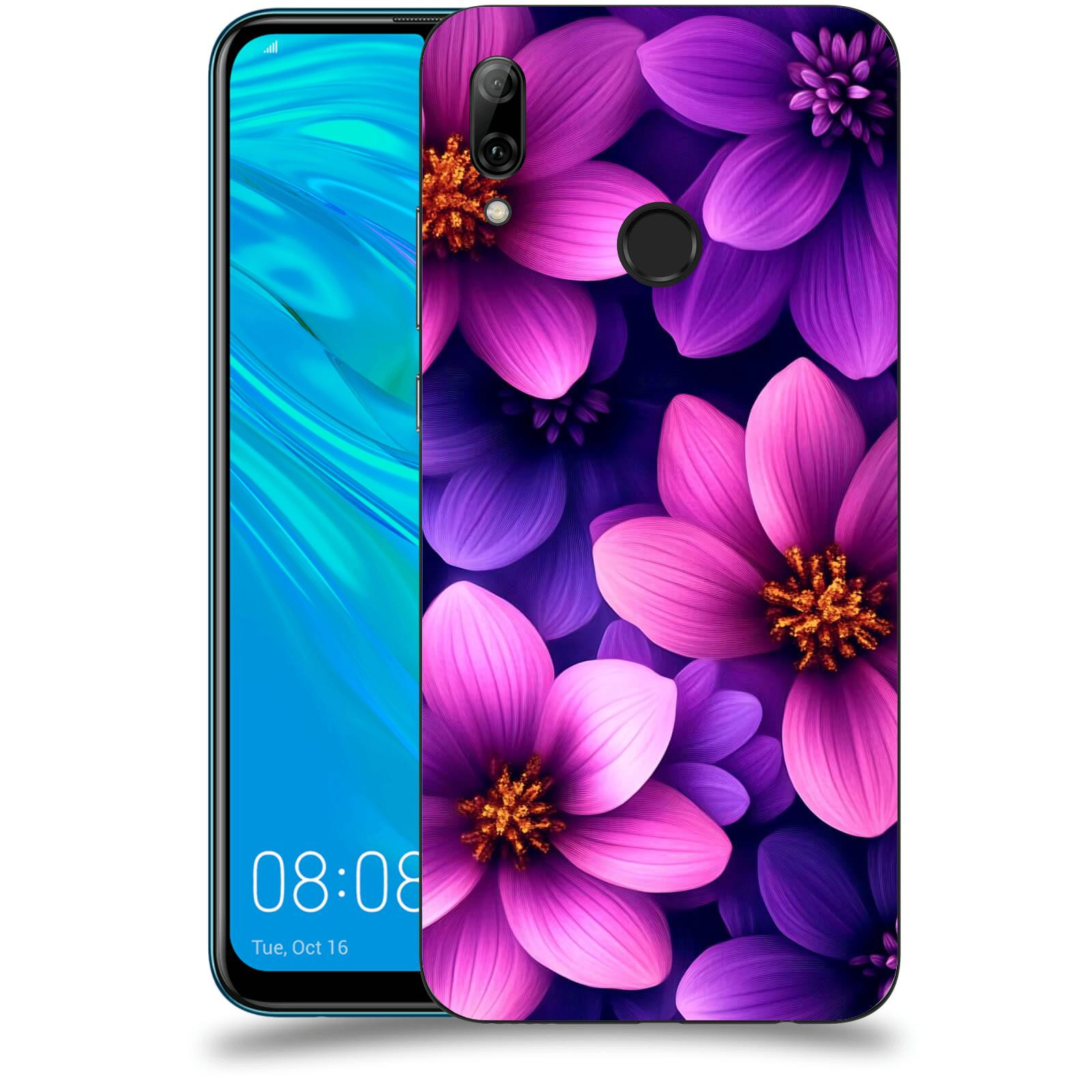ACOVER Kryt na mobil Huawei P Smart 2019 - Fialové květiny