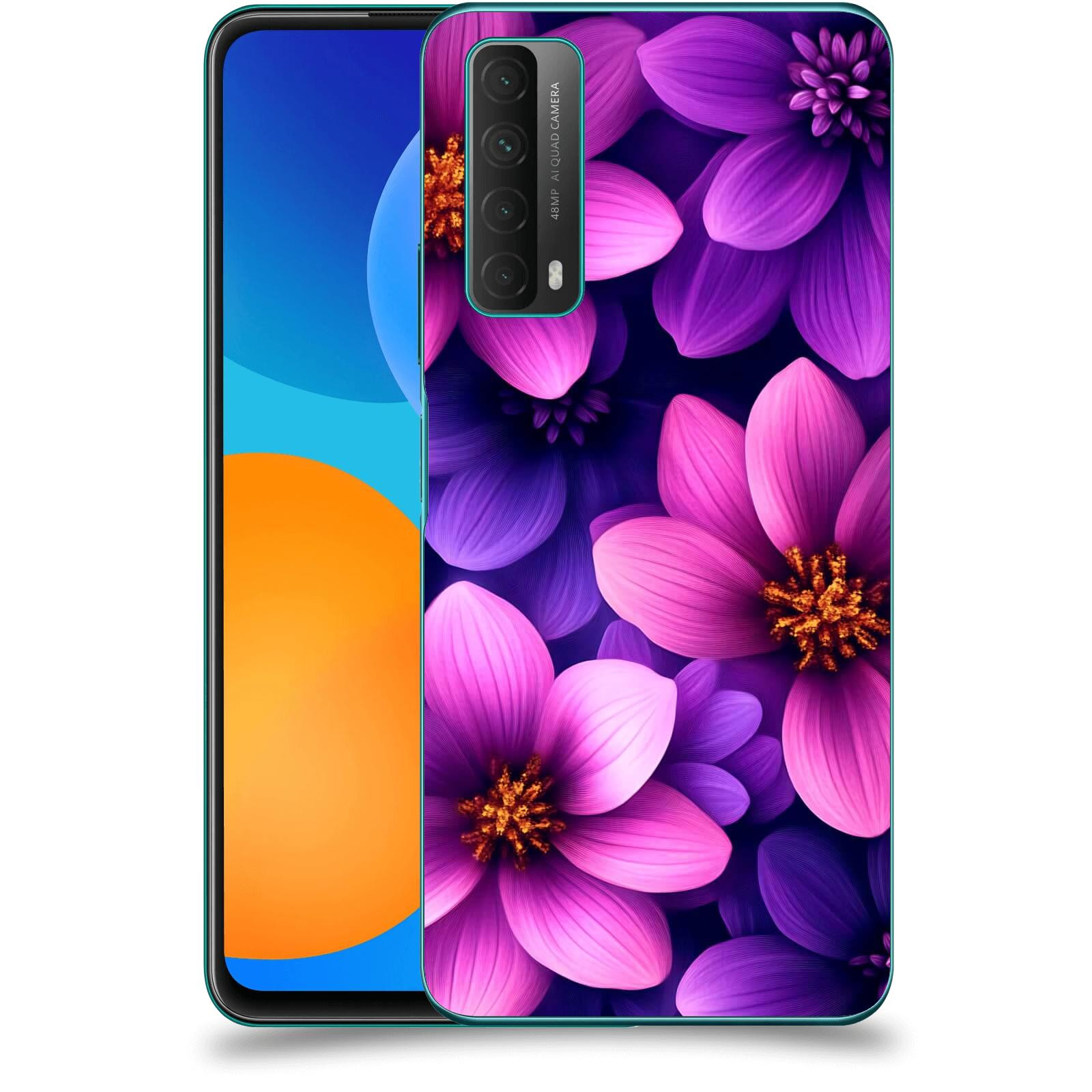 ACOVER Kryt na mobil Huawei P Smart 2021 - Fialové květiny