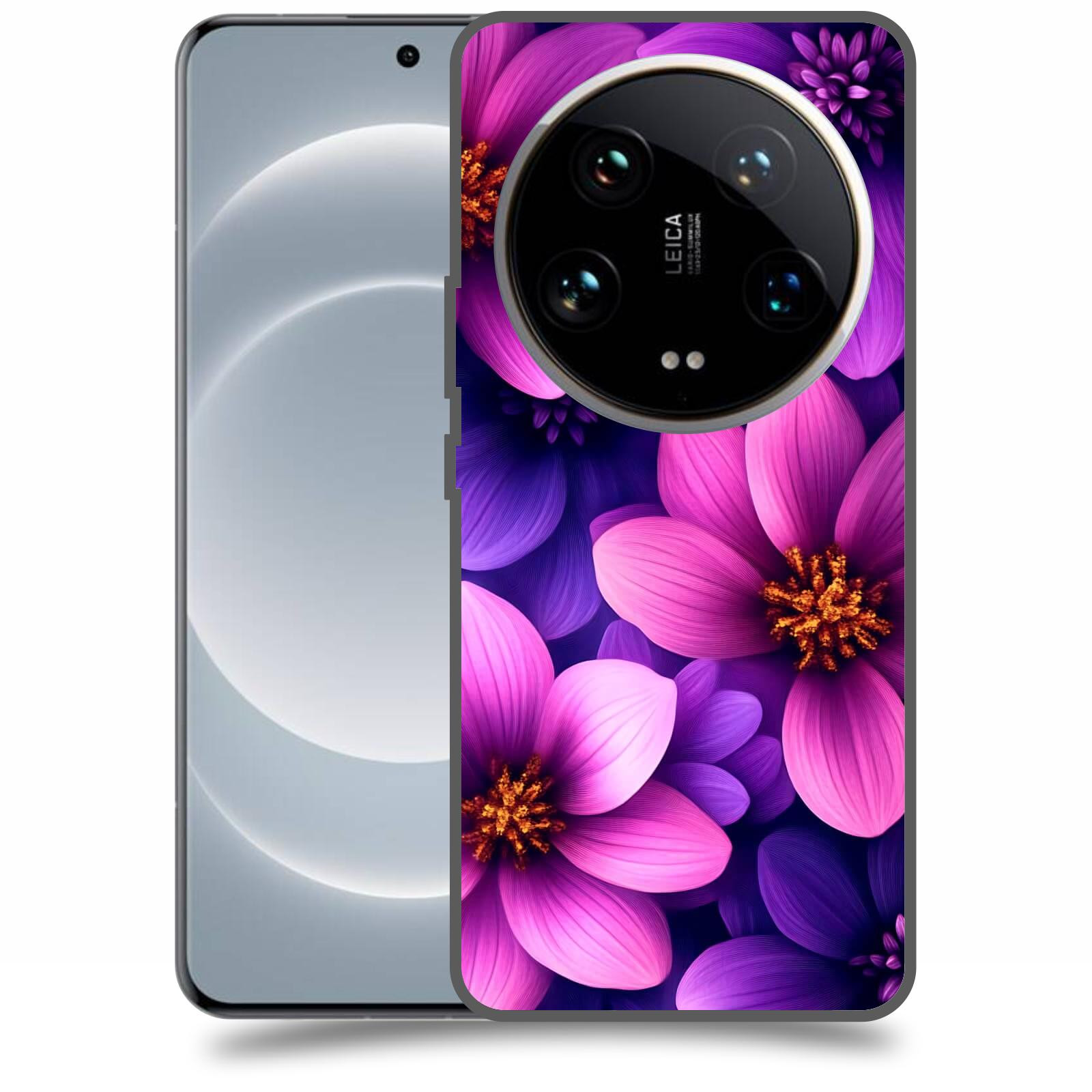 ACOVER Kryt na mobil Xiaomi 14 Ultra - Fialové květiny