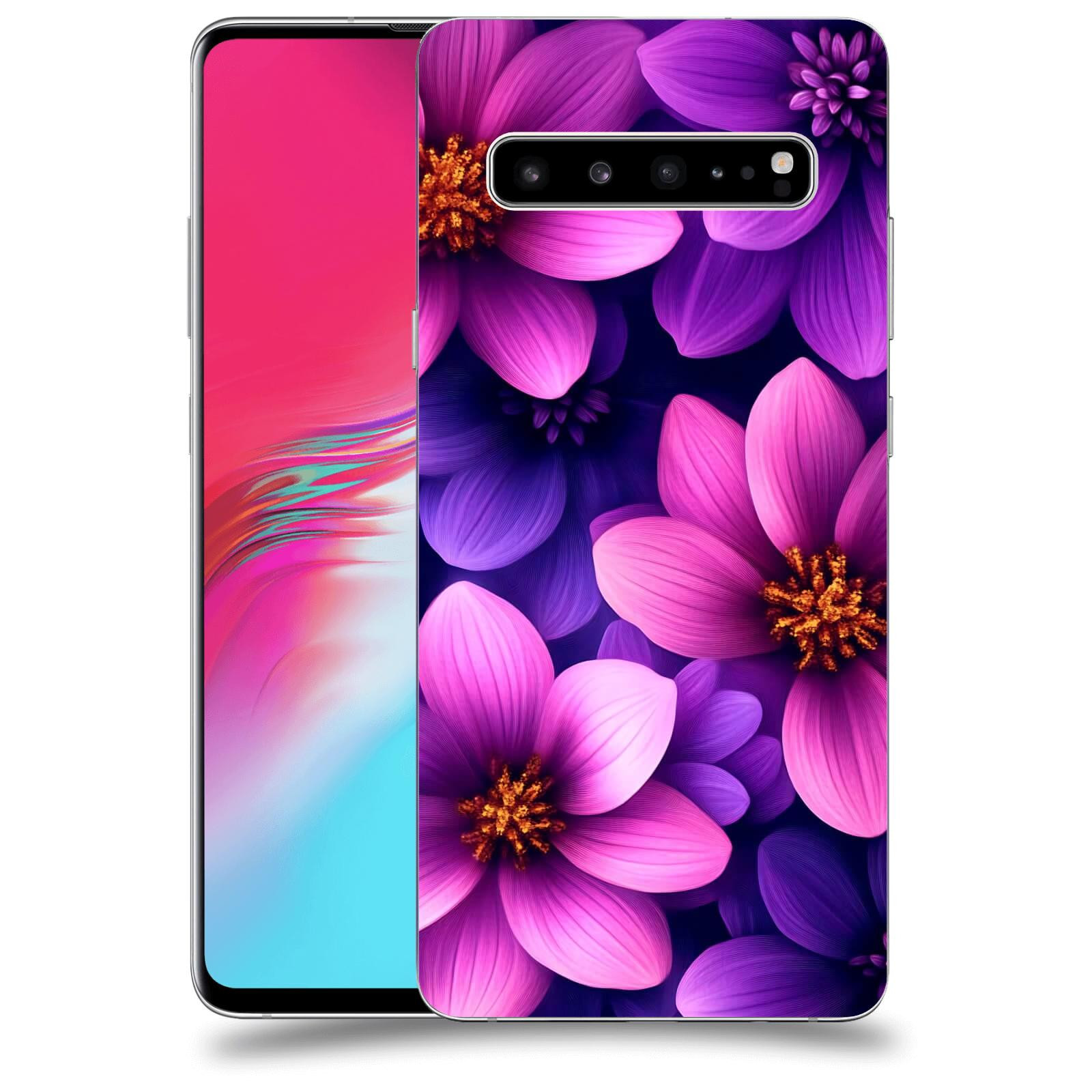 ACOVER Kryt na mobil Samsung Galaxy S10 G973 - Fialové květiny