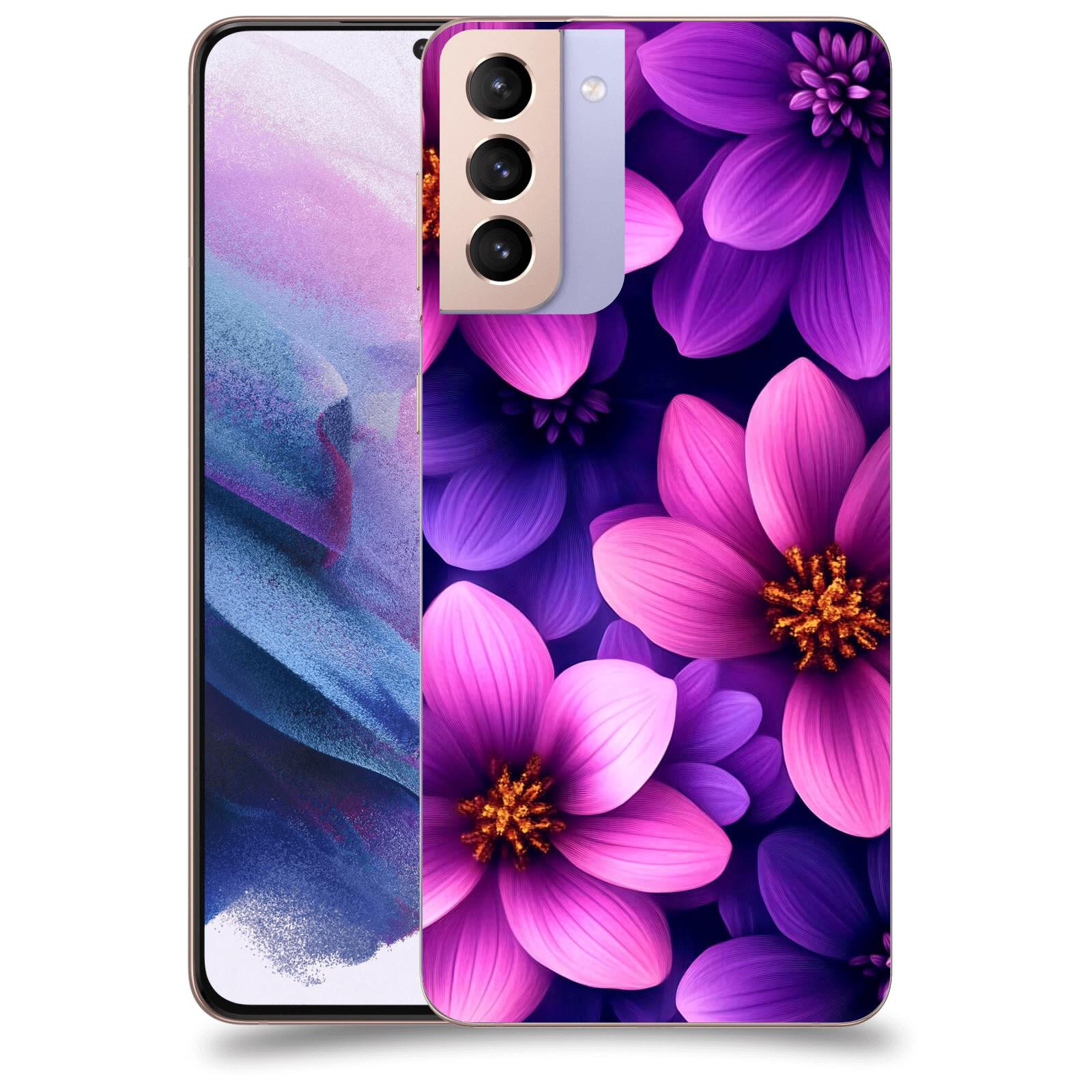 ACOVER Kryt na mobil Samsung Galaxy S21+ G996F - Fialové květiny