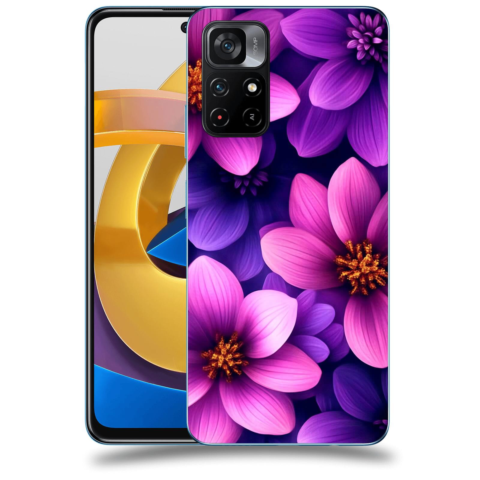 ACOVER Kryt na mobil Xiaomi Poco M4 Pro - Fialové květiny