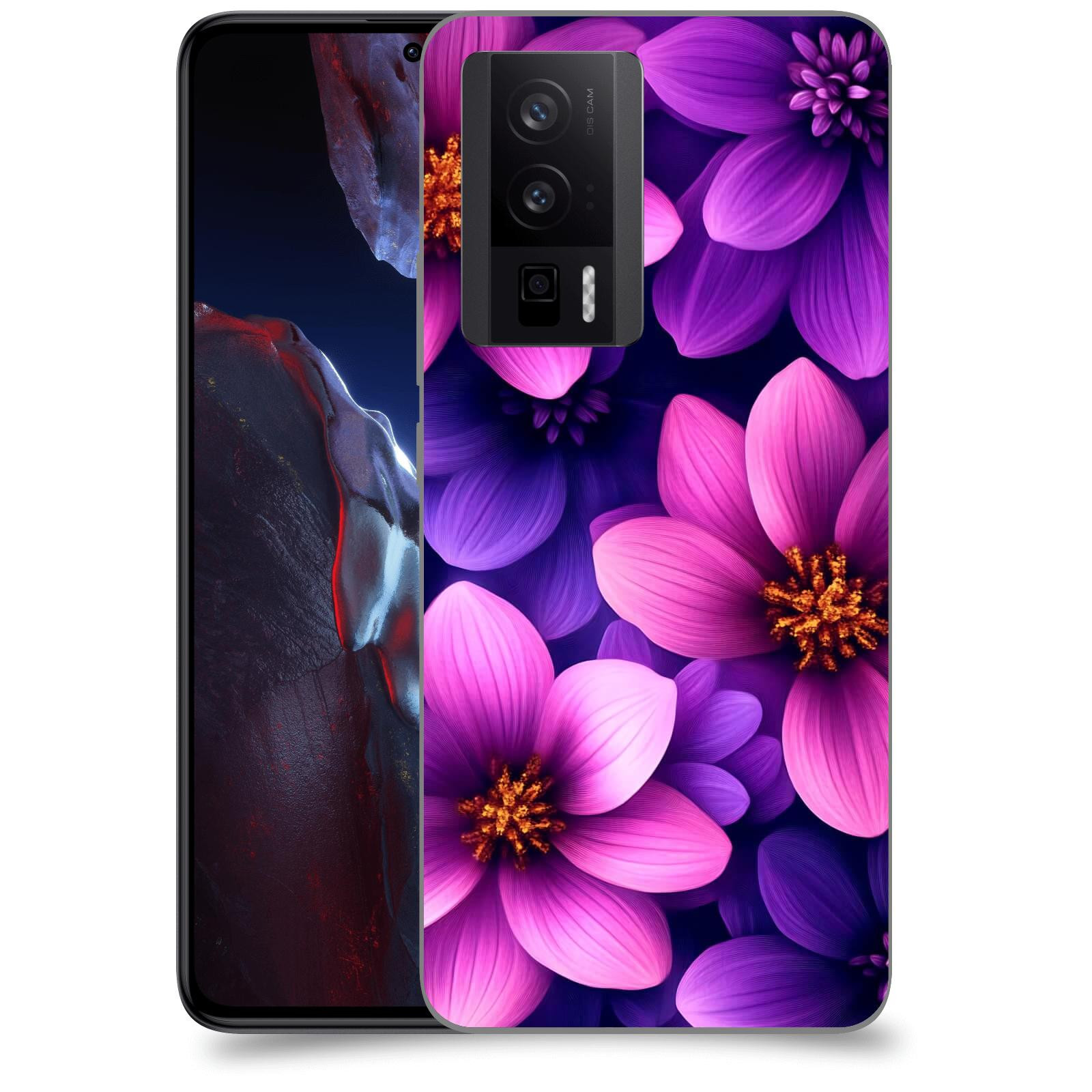 ACOVER Kryt na mobil Xiaomi Poco F5 Pro 5G - Fialové květiny