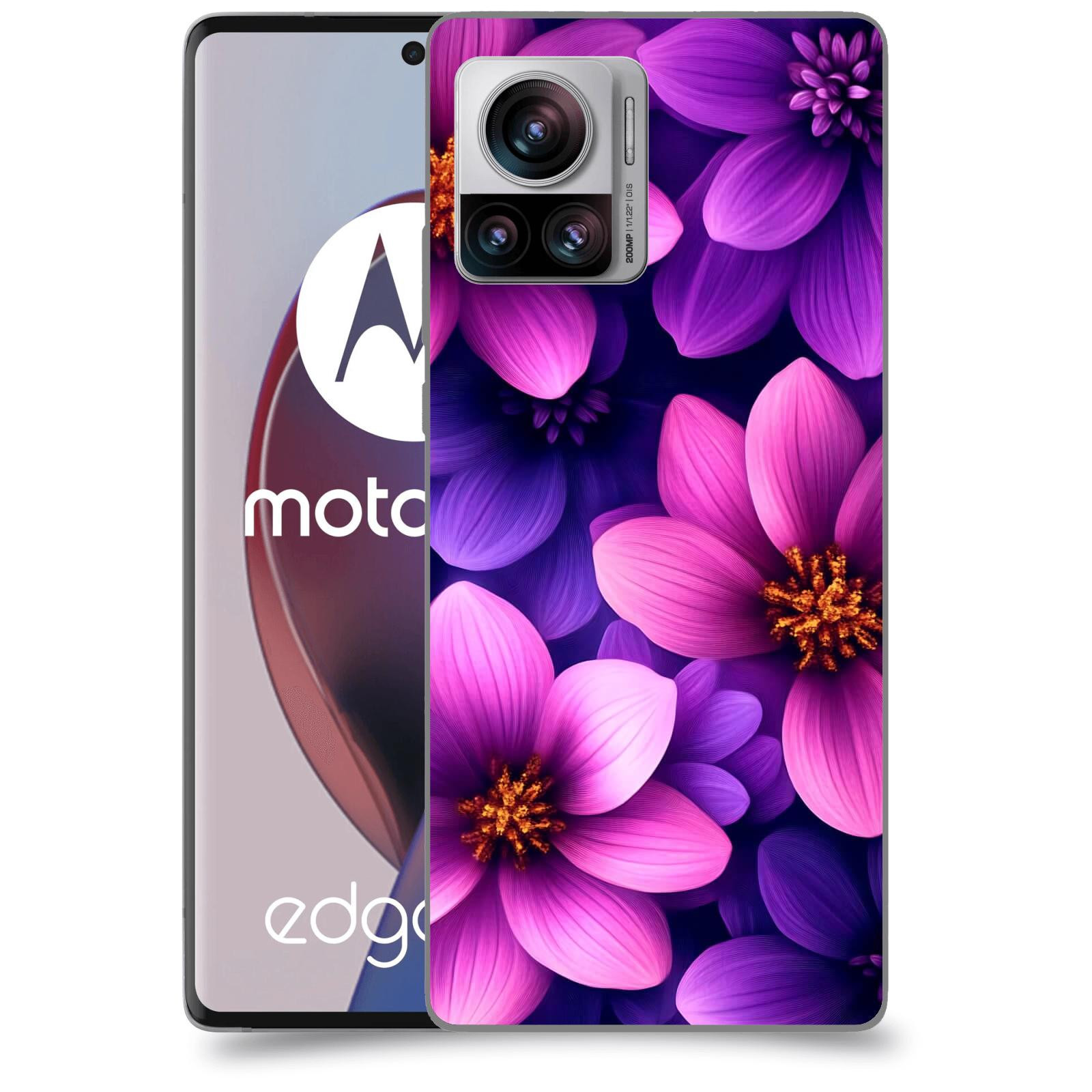 ACOVER Kryt na mobil Motorola Edge 30 Ultra - Fialové květiny