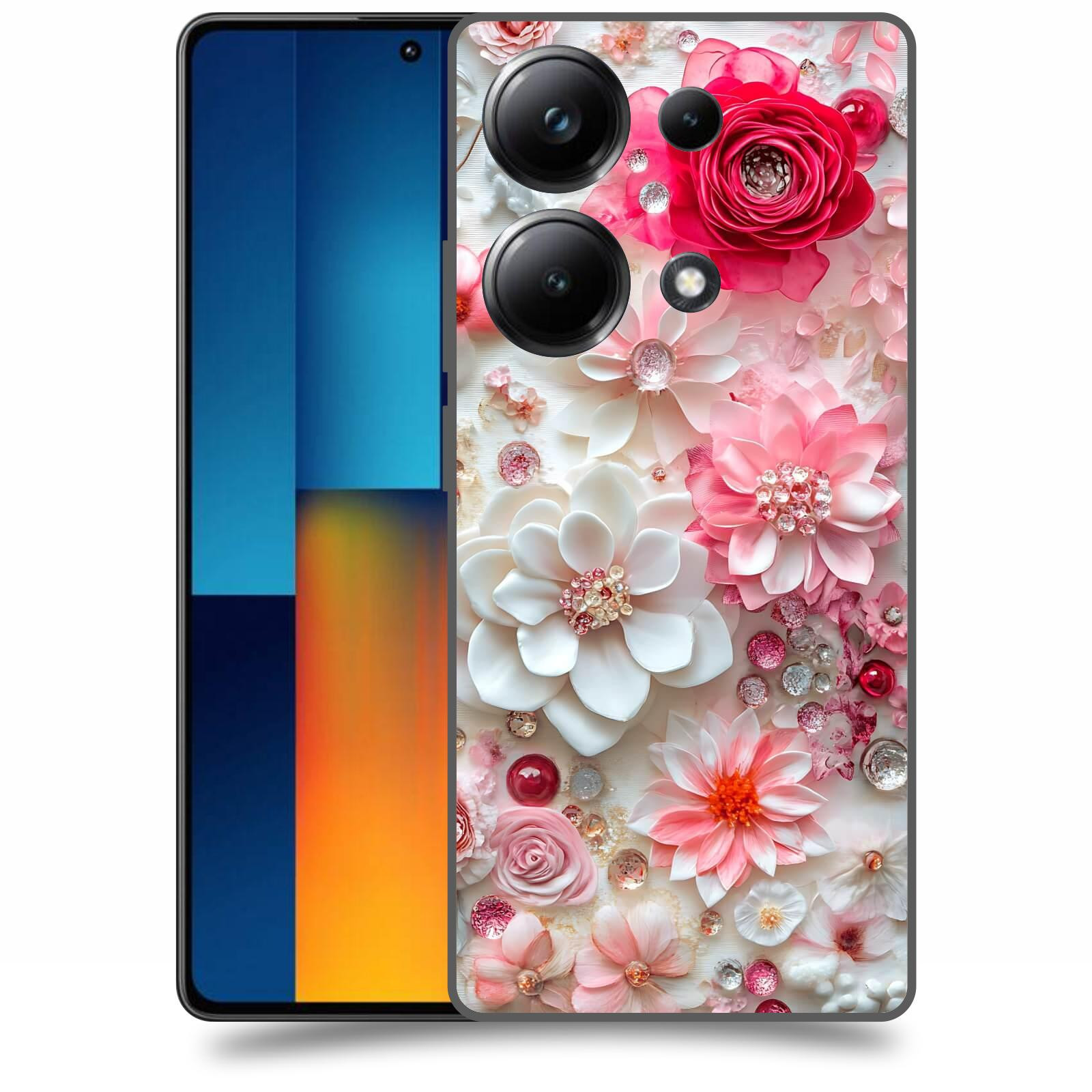 ACOVER Kryt na mobil Poco M6 - Květinový luxus