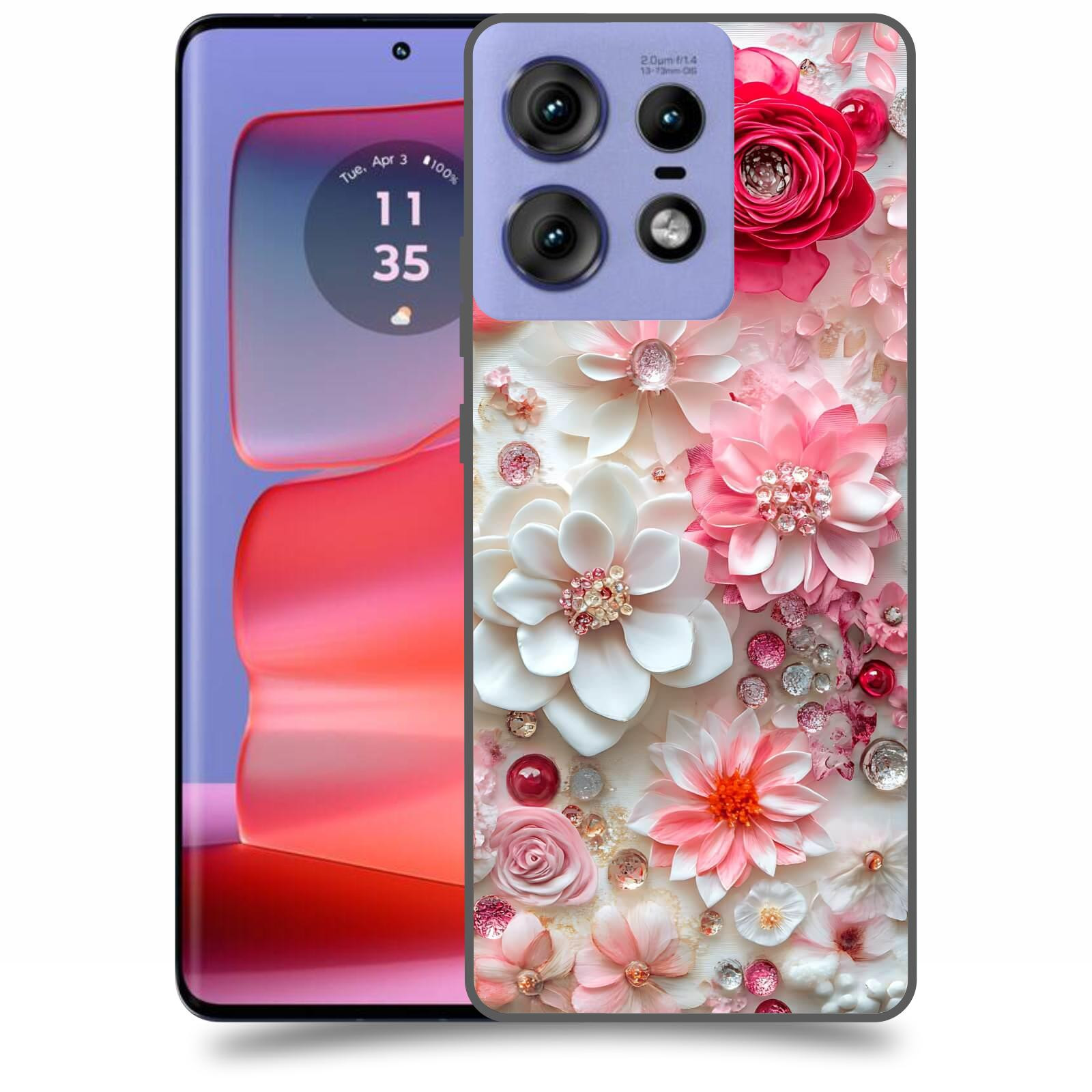 ACOVER Kryt na mobil Motorola Edge 50 Pro - Květinový luxus
