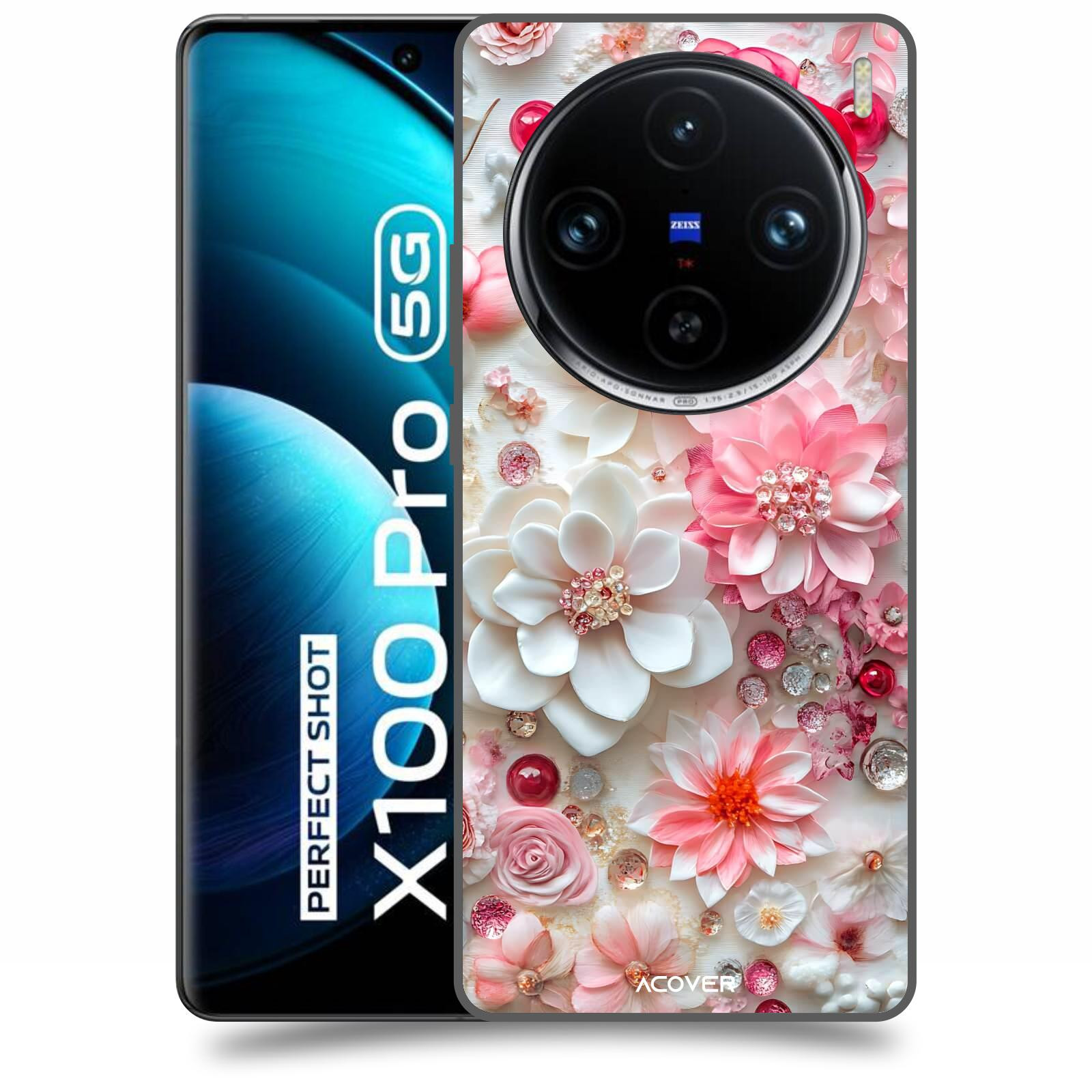 ACOVER Kryt na mobil Vivo X100 Pro - Květinový luxus
