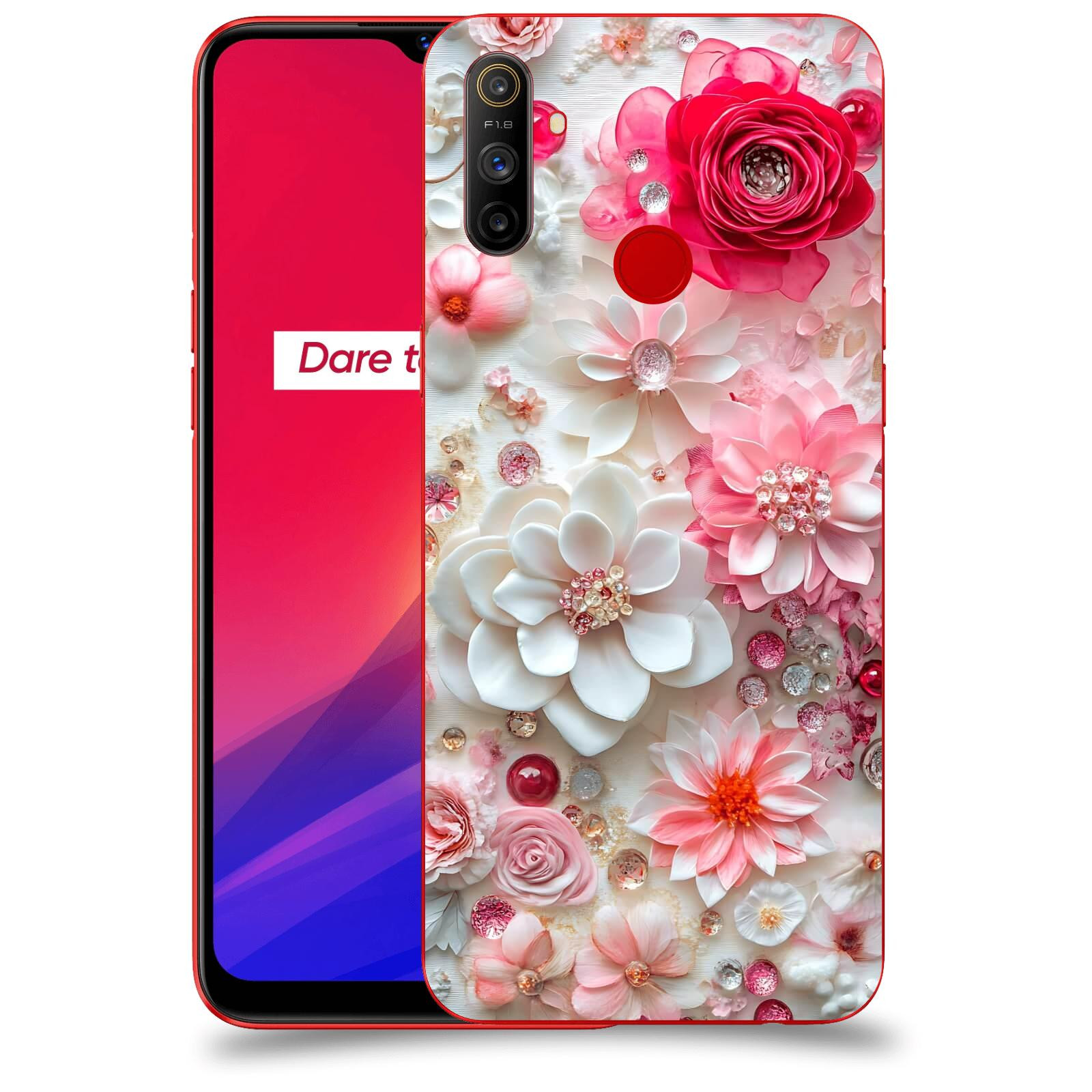 ACOVER Kryt na mobil Realme C3 - Květinový luxus