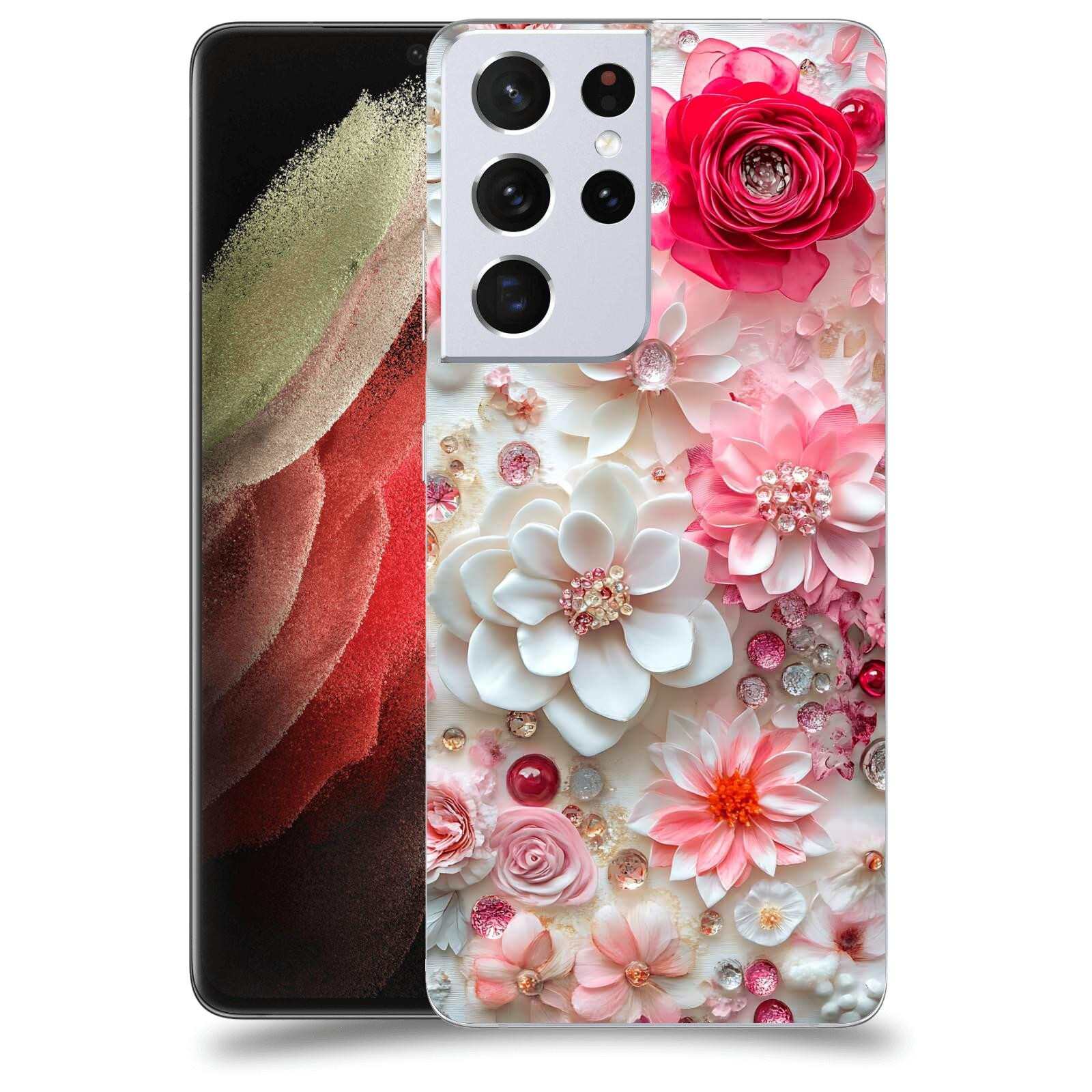 ACOVER Kryt na mobil Samsung Galaxy S21 Ultra 5G G998B - Květinový luxus
