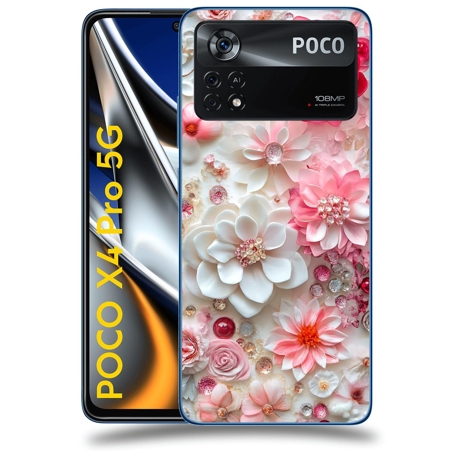 ACOVER Kryt na mobil Xiaomi Poco X4 Pro 5G - Květinový luxus