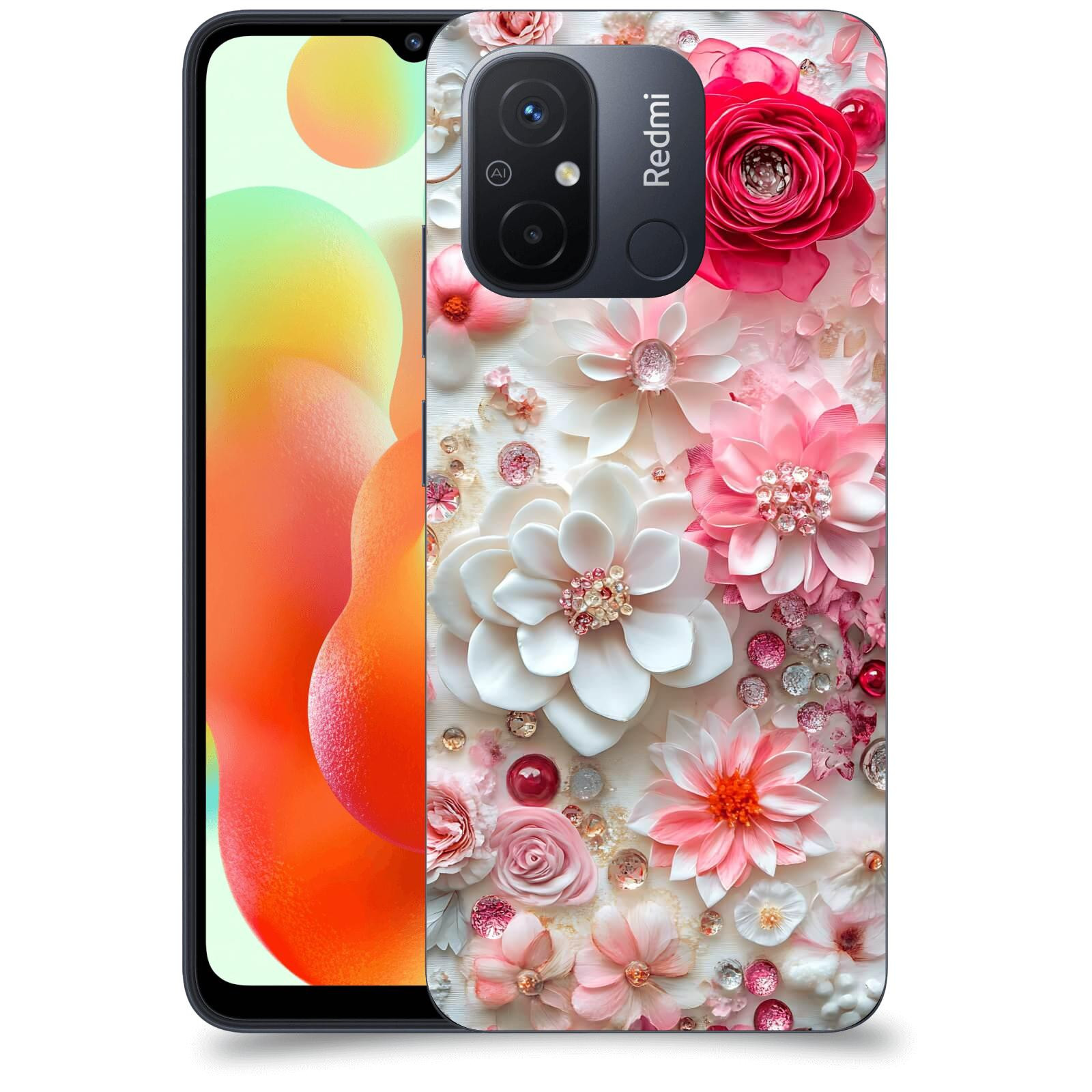 ACOVER Kryt na mobil Xiaomi Redmi 12C - Květinový luxus