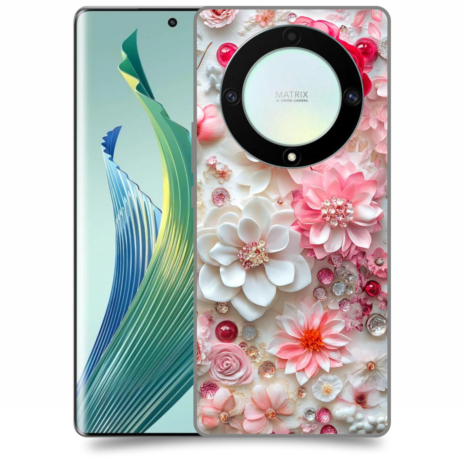 ACOVER Kryt na mobil Honor Magic 5 Lite 5G - Květinový luxus