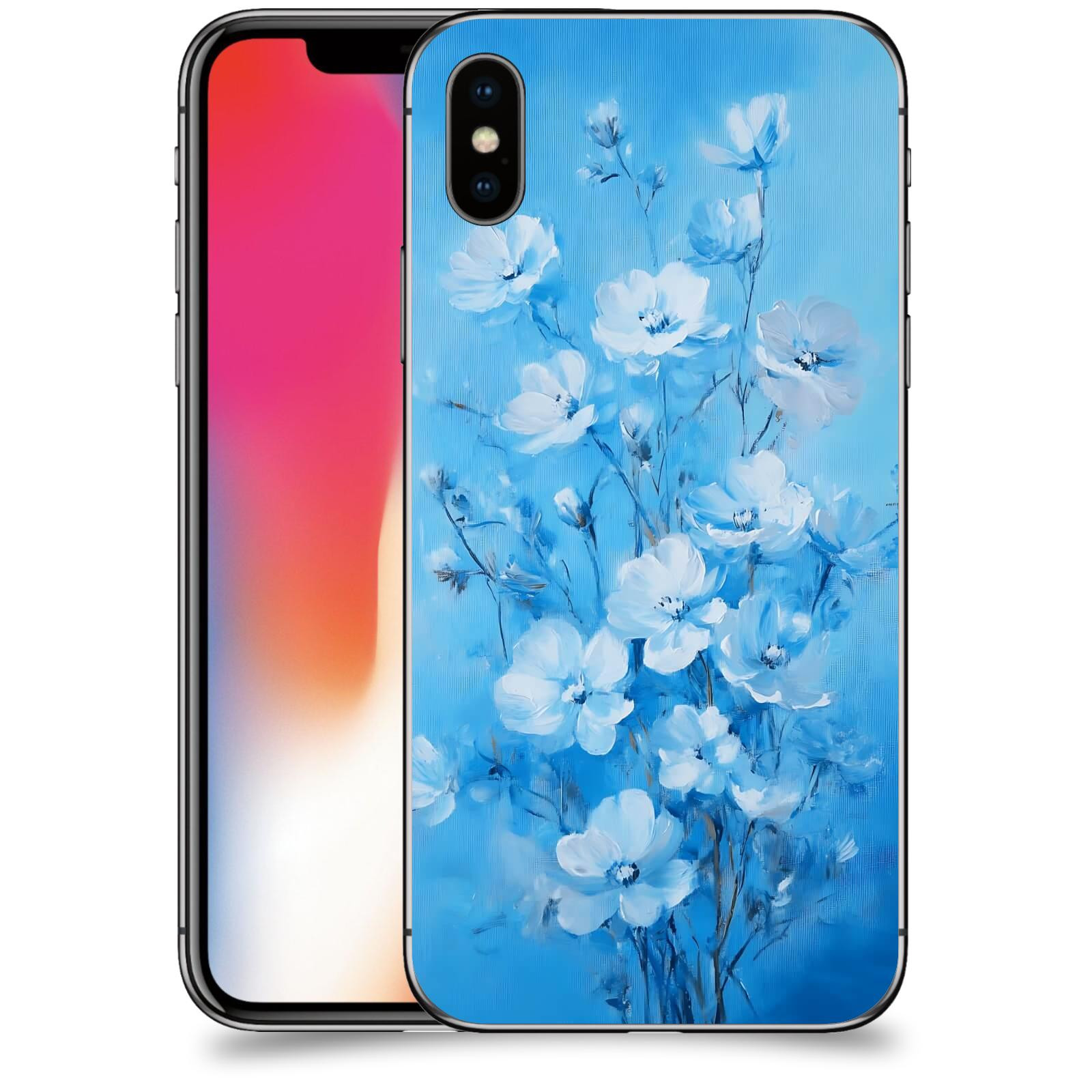 ACOVER Kryt na mobil Apple iPhone X/XS - Modrá ilustrace