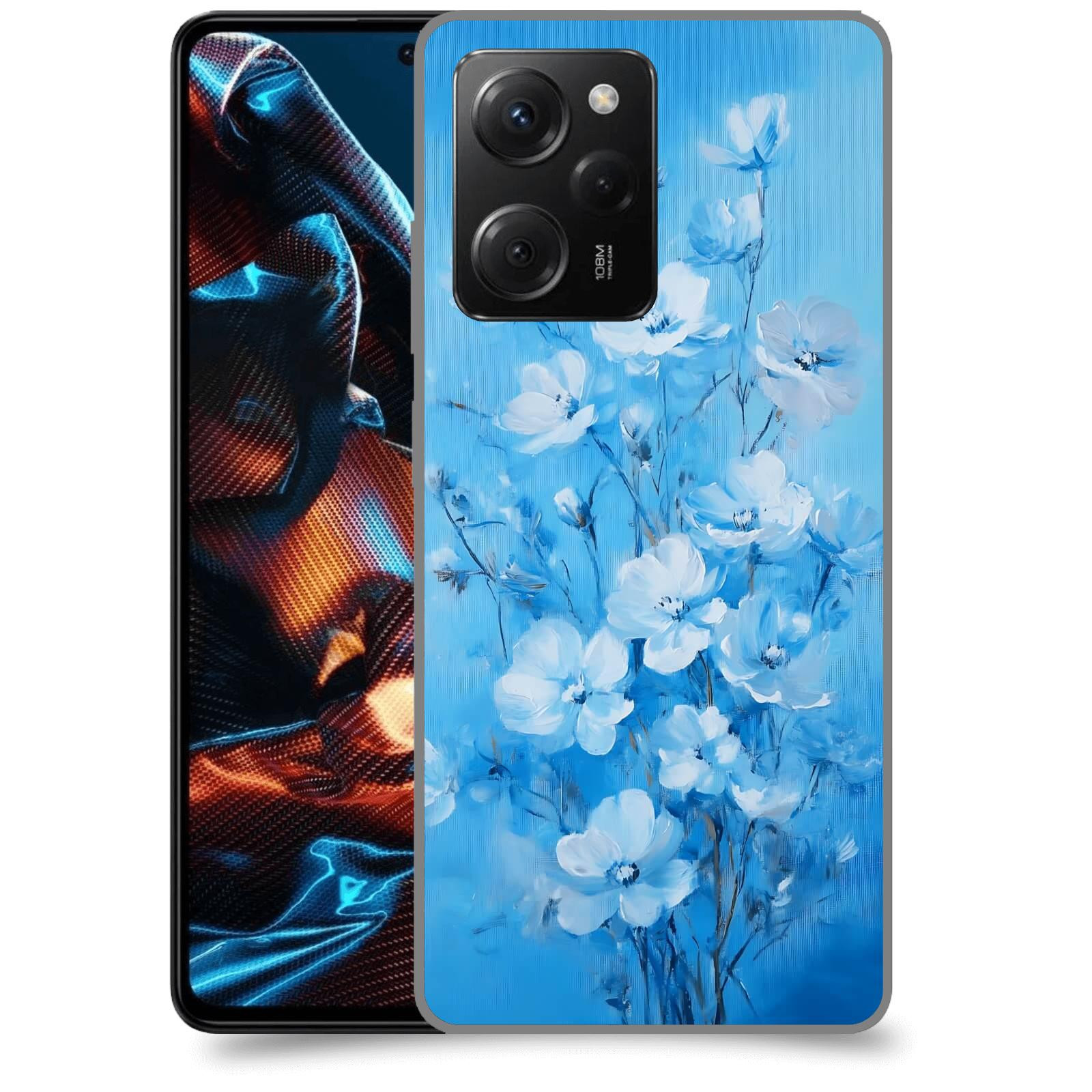 ACOVER Kryt na mobil Xiaomi Poco X5 Pro - Modrá ilustrace