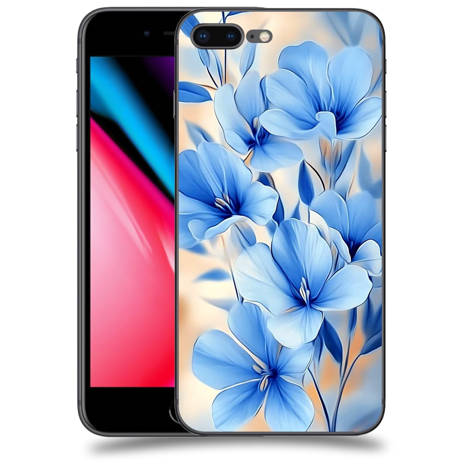ACOVER Kryt na mobil Apple iPhone 8 Plus - Modré květiny.