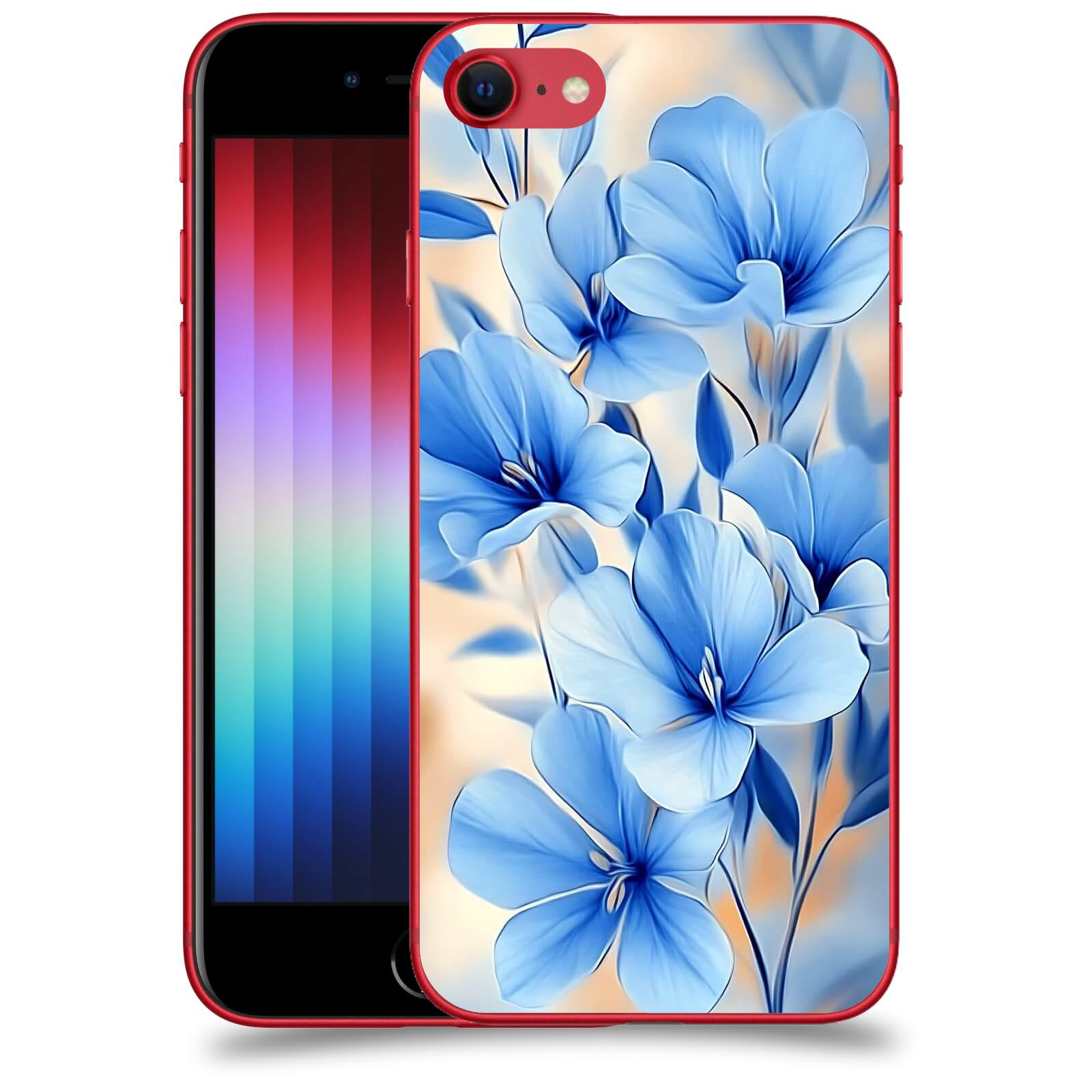ACOVER Kryt na mobil Apple iPhone SE 2022 - Modré květiny.