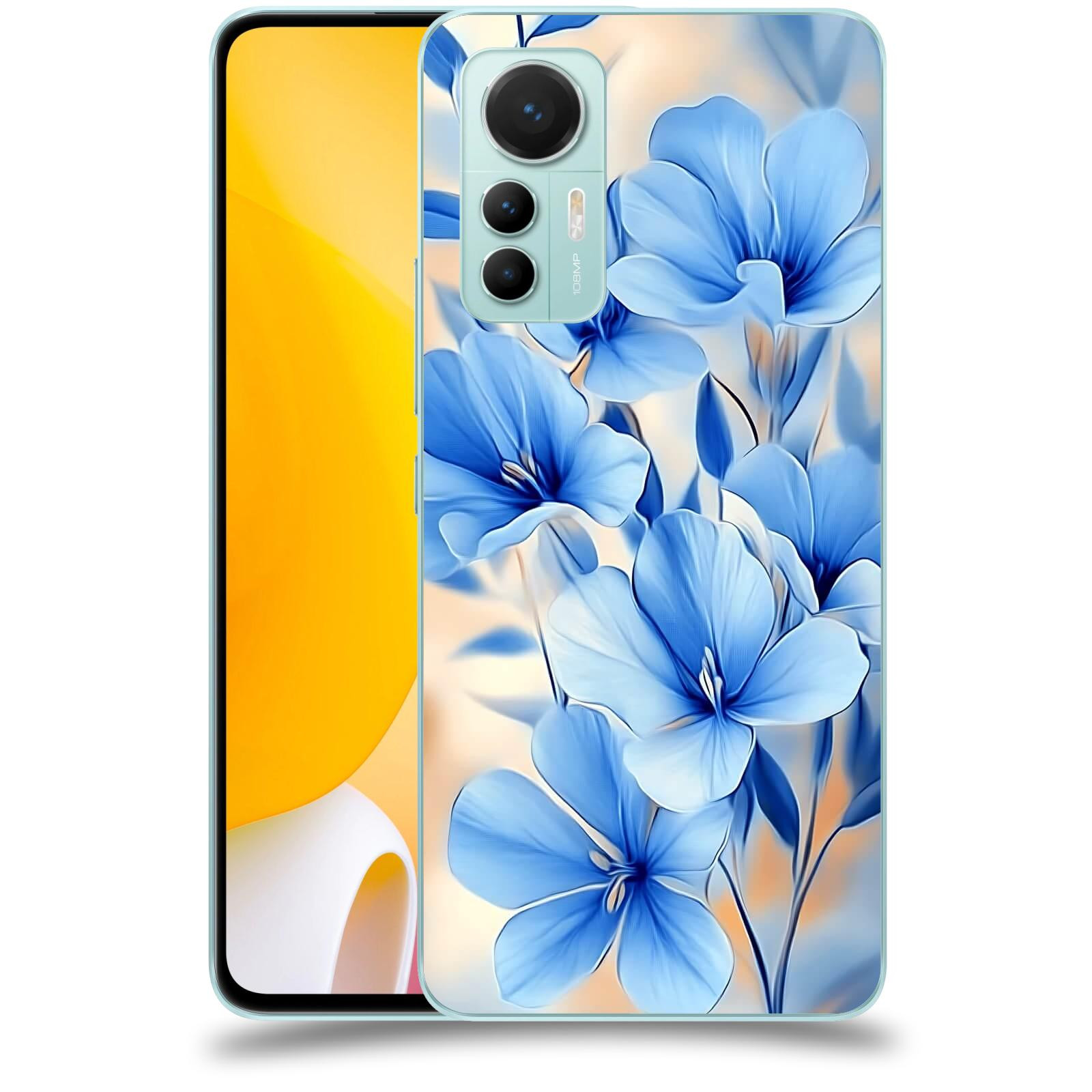 ACOVER Kryt na mobil Xiaomi 12 Lite - Modré květiny.