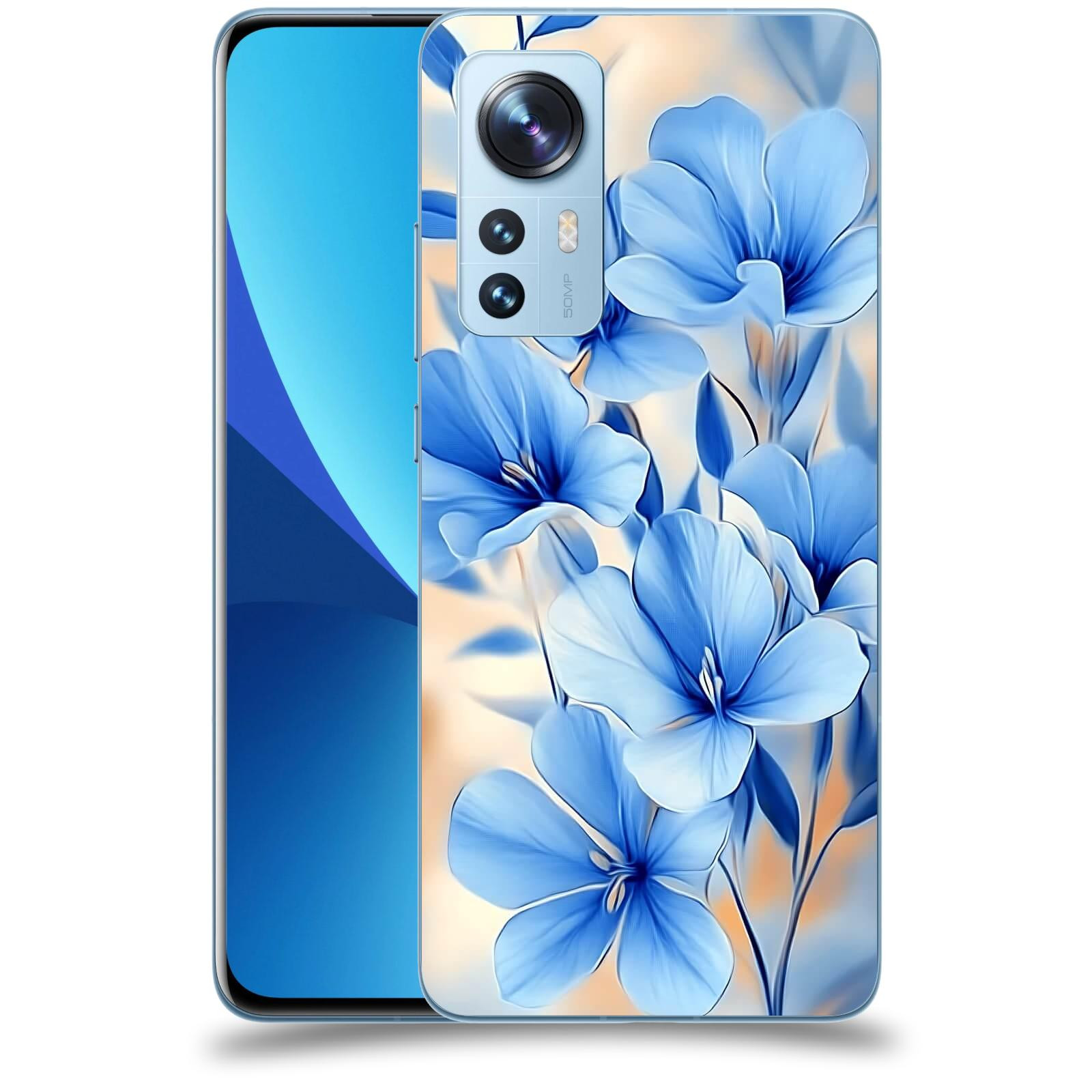 ACOVER Kryt na mobil Xiaomi 12X - Modré květiny.