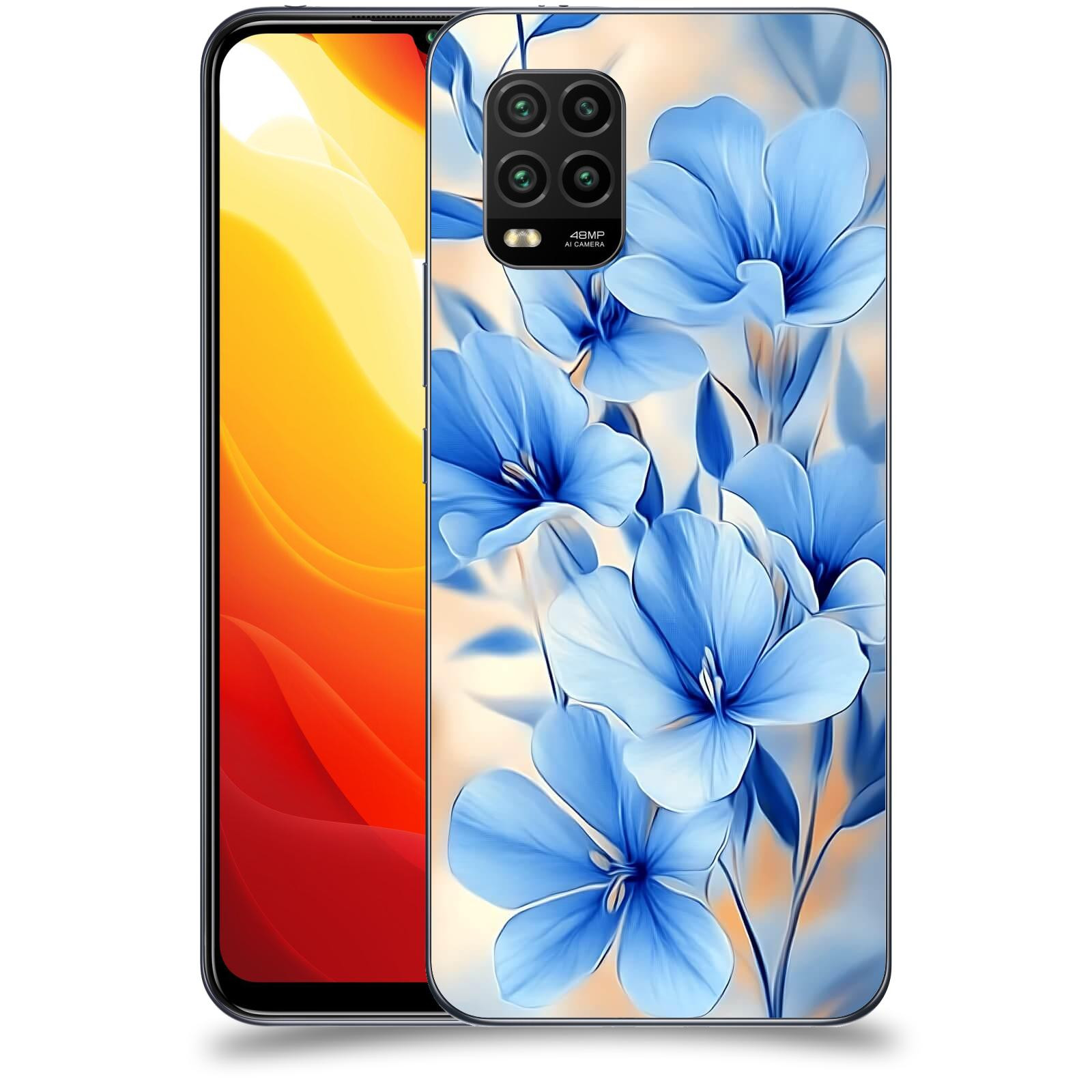 ACOVER Kryt na mobil Xiaomi Mi 10 Lite - Modré květiny.