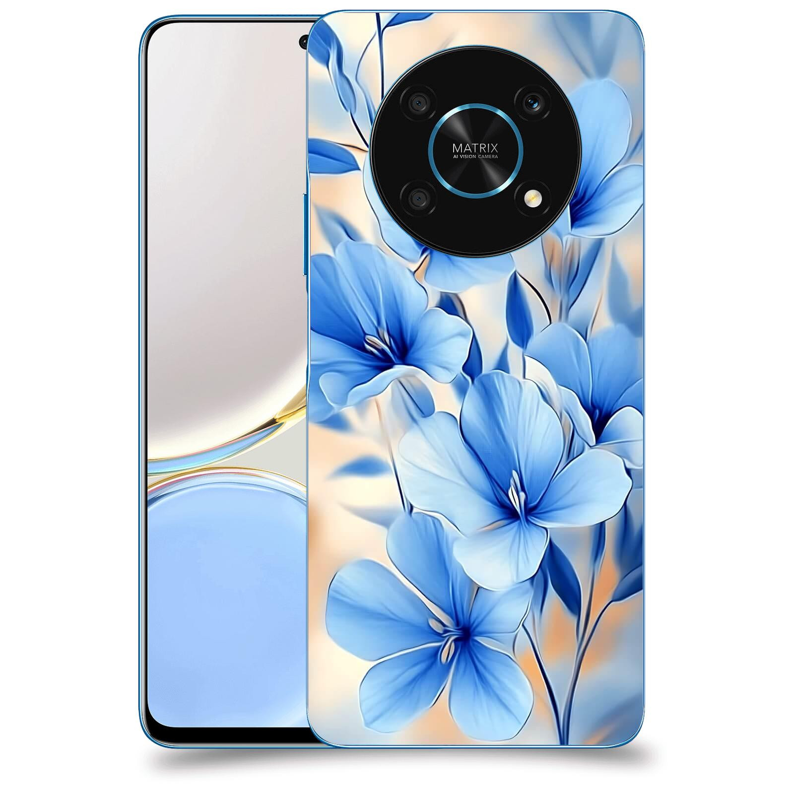 ACOVER Kryt na mobil Honor Magic 4 Lite 5G - Modré květiny.