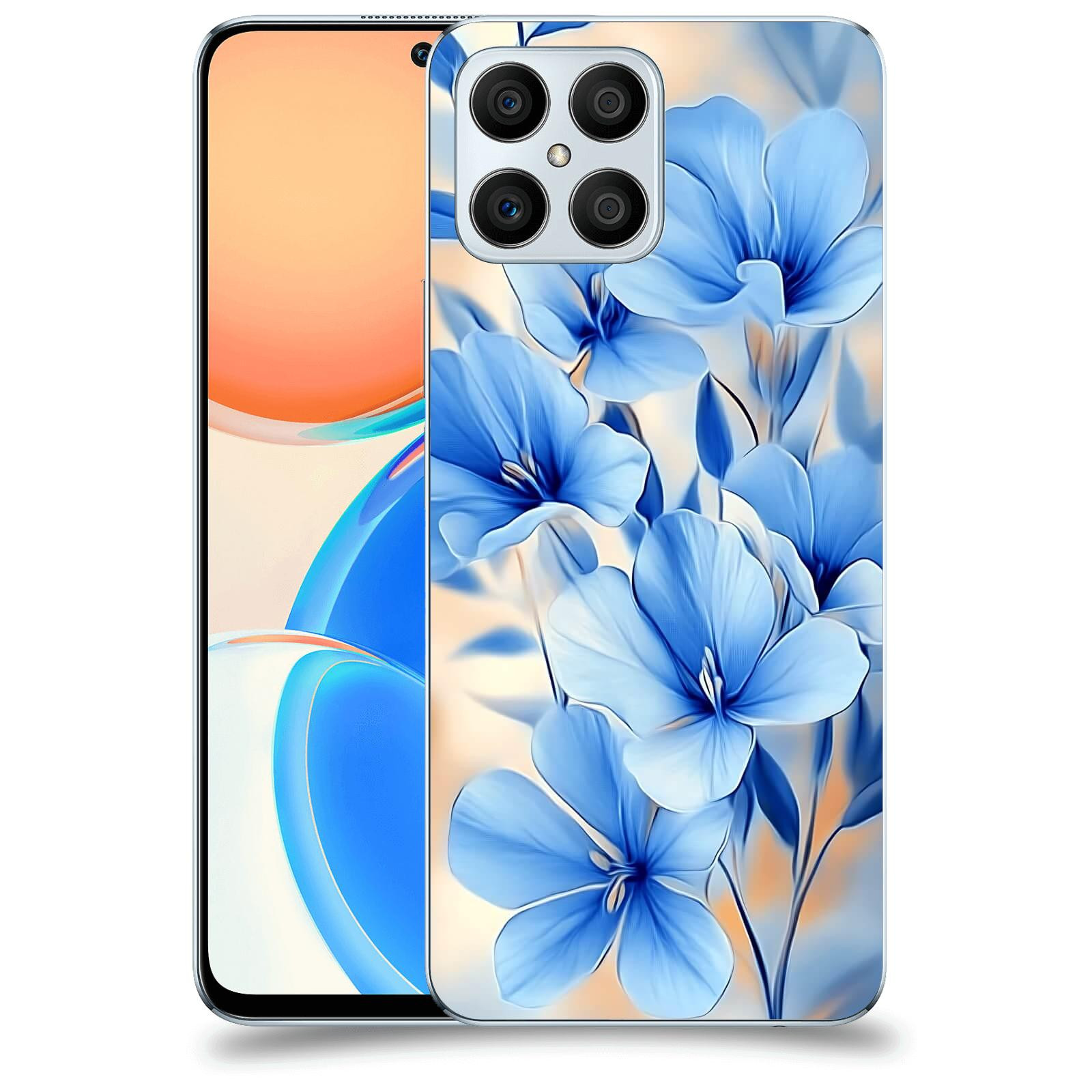 ACOVER Kryt na mobil Honor X8 5G - Modré květiny.