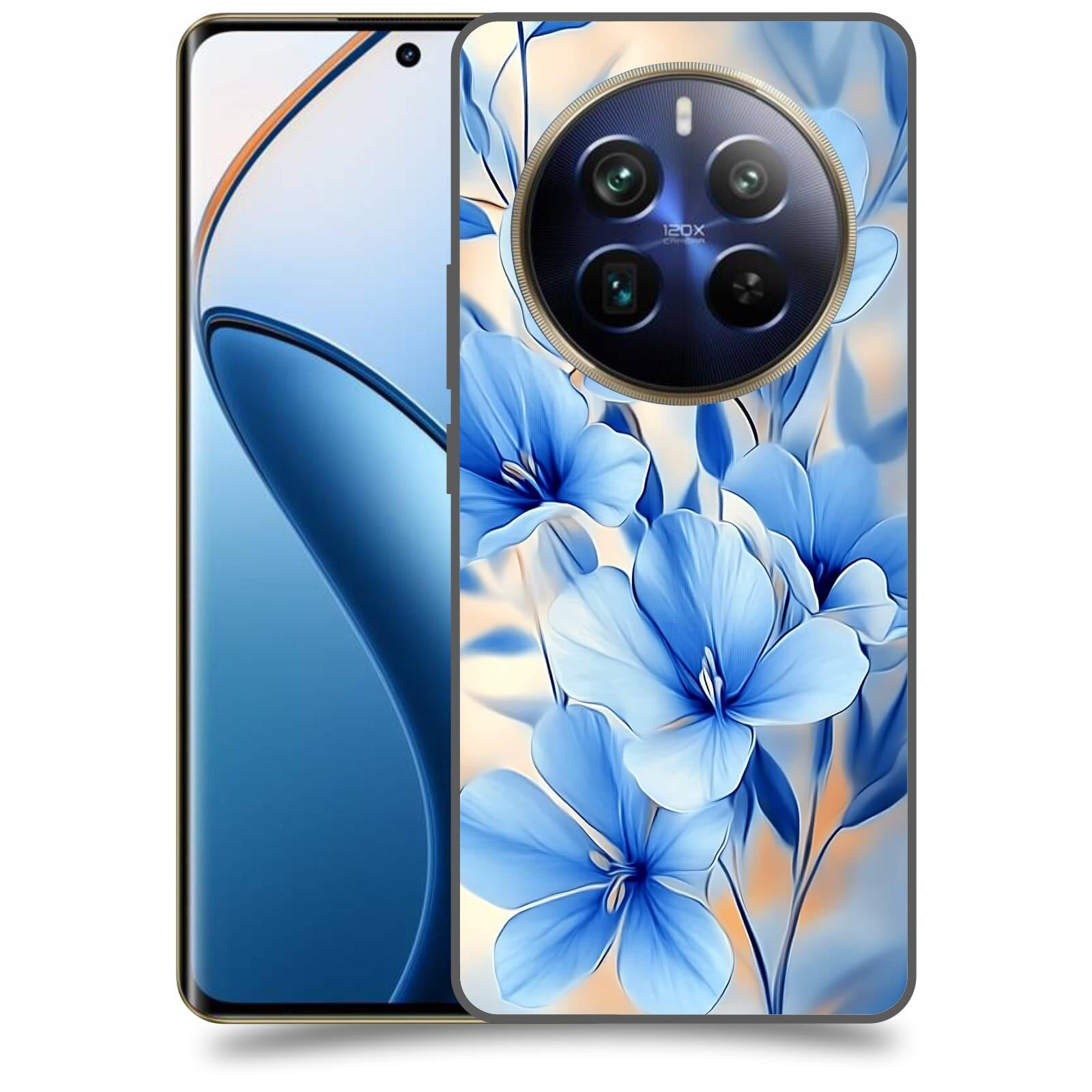 ACOVER Kryt na mobil Realme 12 pro+ 5g - Modré květiny.