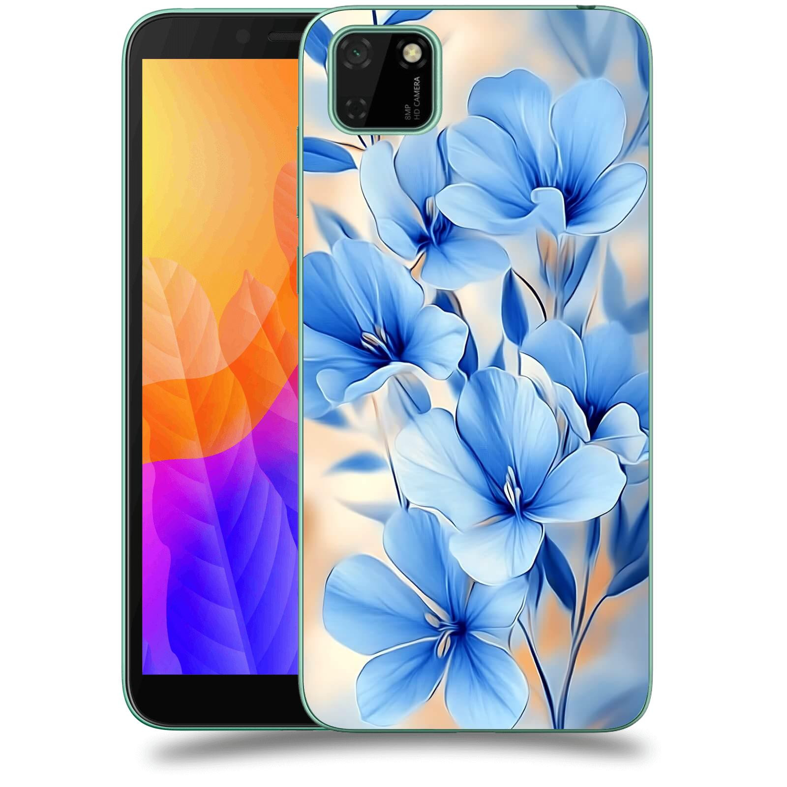 ACOVER Kryt na mobil Huawei Y5P - Modré květiny.